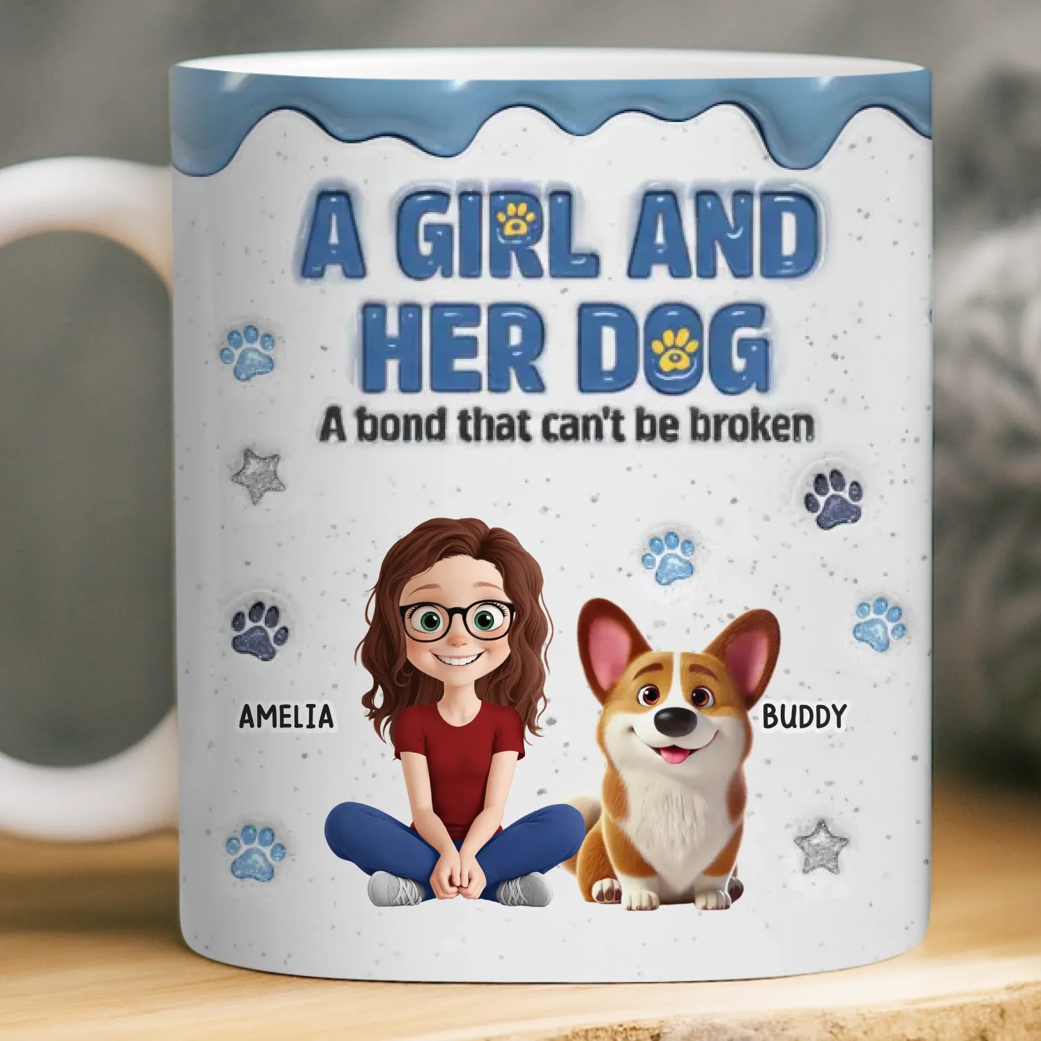 Custom Mug - Personalized Christmas Birthday Gifts For Dog Lovers, Dog Dad And Mom - Besties With Fur