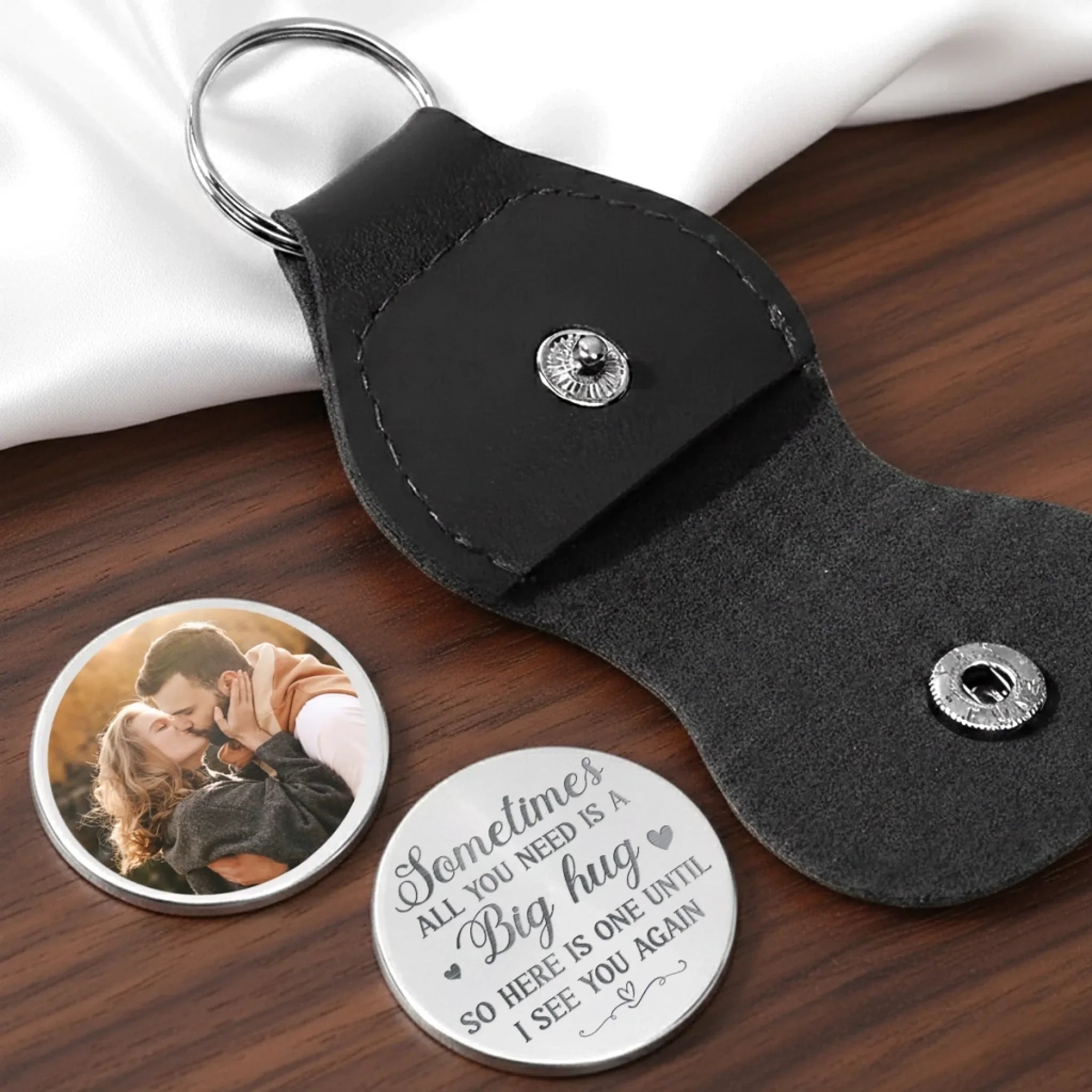 Custom Photo Sometimes All You Need Is A Big Hug - Couple Personalized Custom Pocket Hug - Gift For Husband Wife, Anniversary