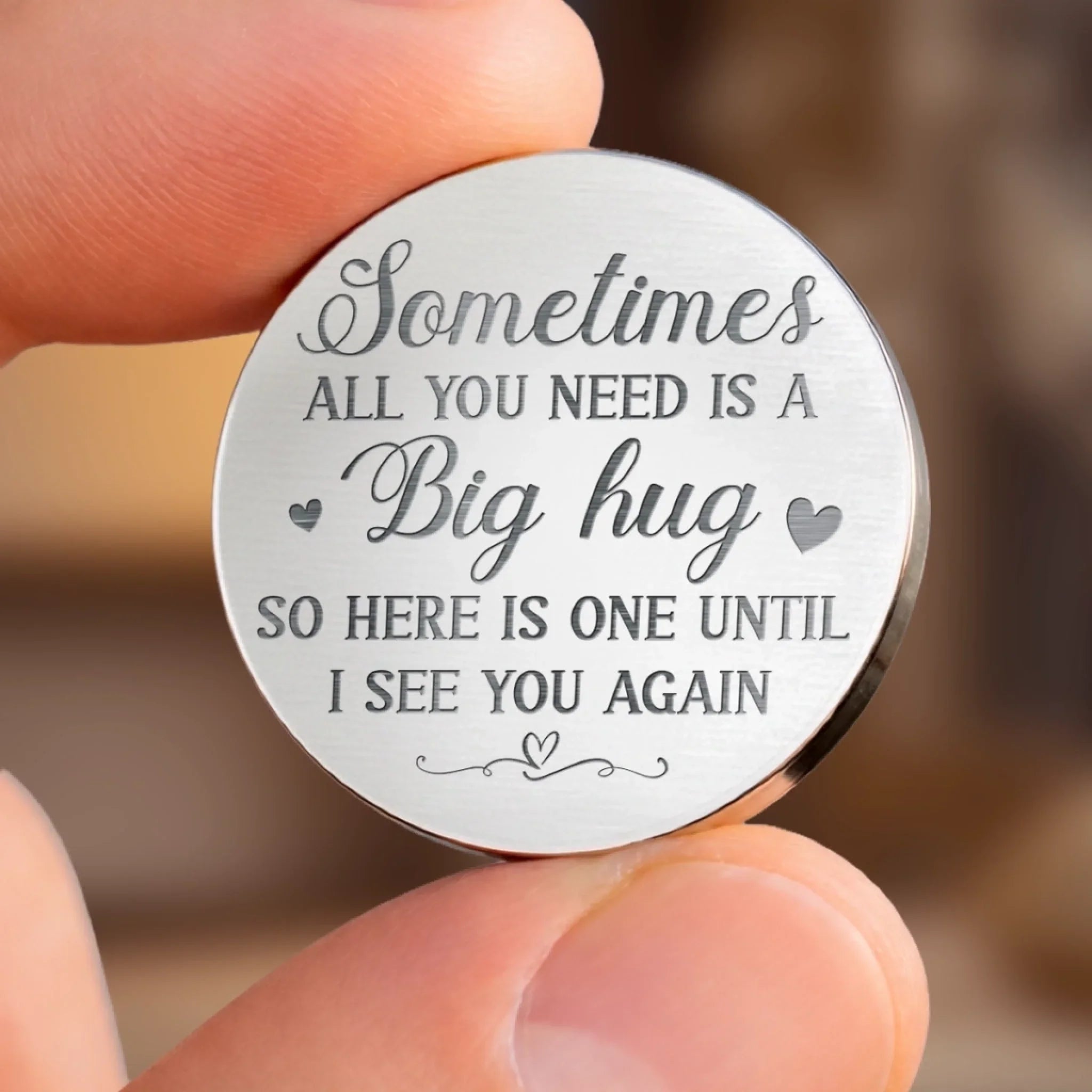 Custom Photo Sometimes All You Need Is A Big Hug - Couple Personalized Custom Pocket Hug - Gift For Husband Wife, Anniversary