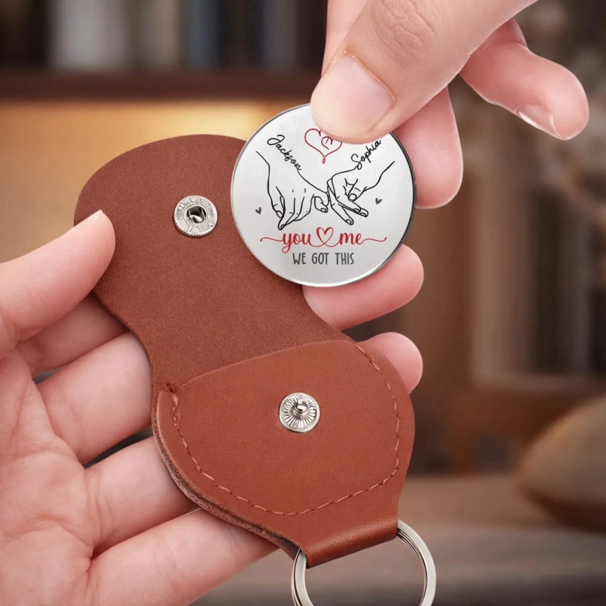 Custom Pocket Hug - Personalized Anniversary Wedding Gifts For Husband And Wife, Him And Her - Together In Every Moment