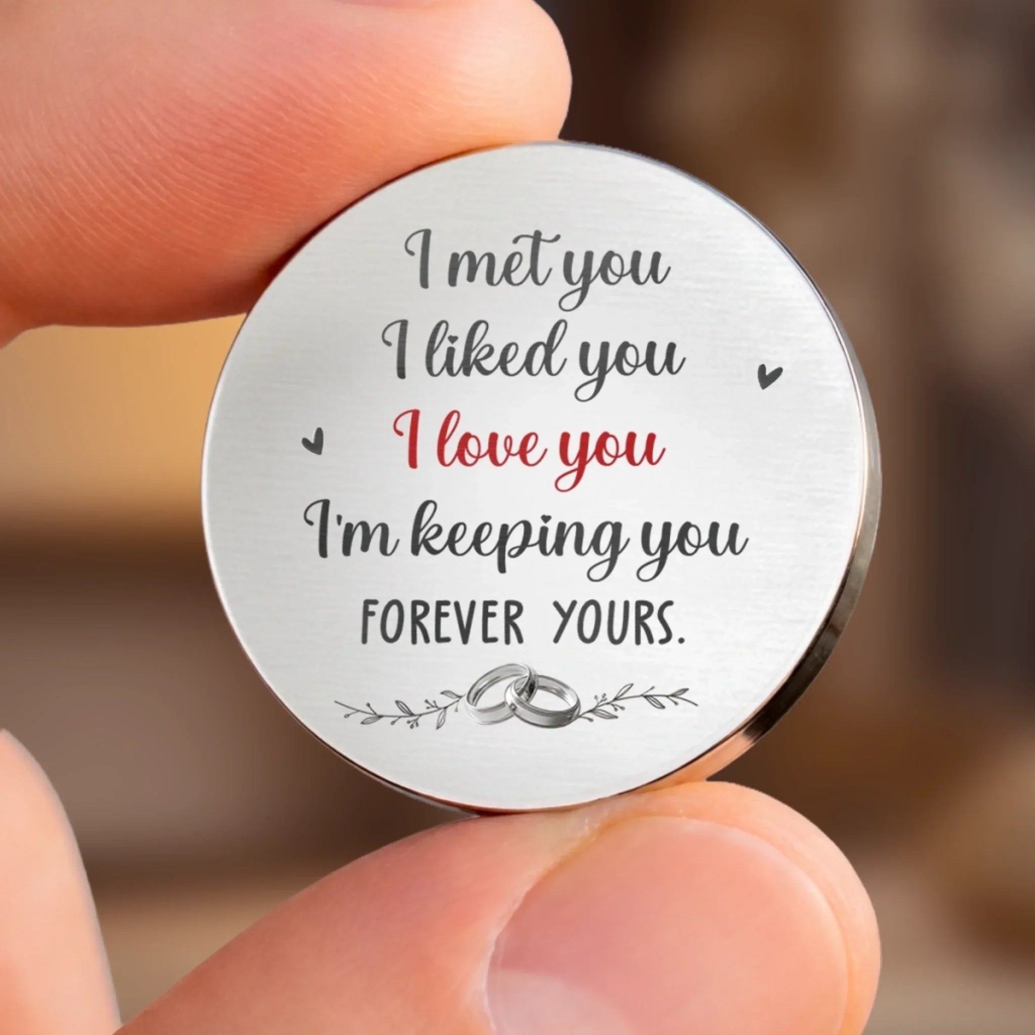 Custom Pocket Hug - Personalized Anniversary Wedding Gifts For Husband And Wife, Him And Her - Together In Every Moment