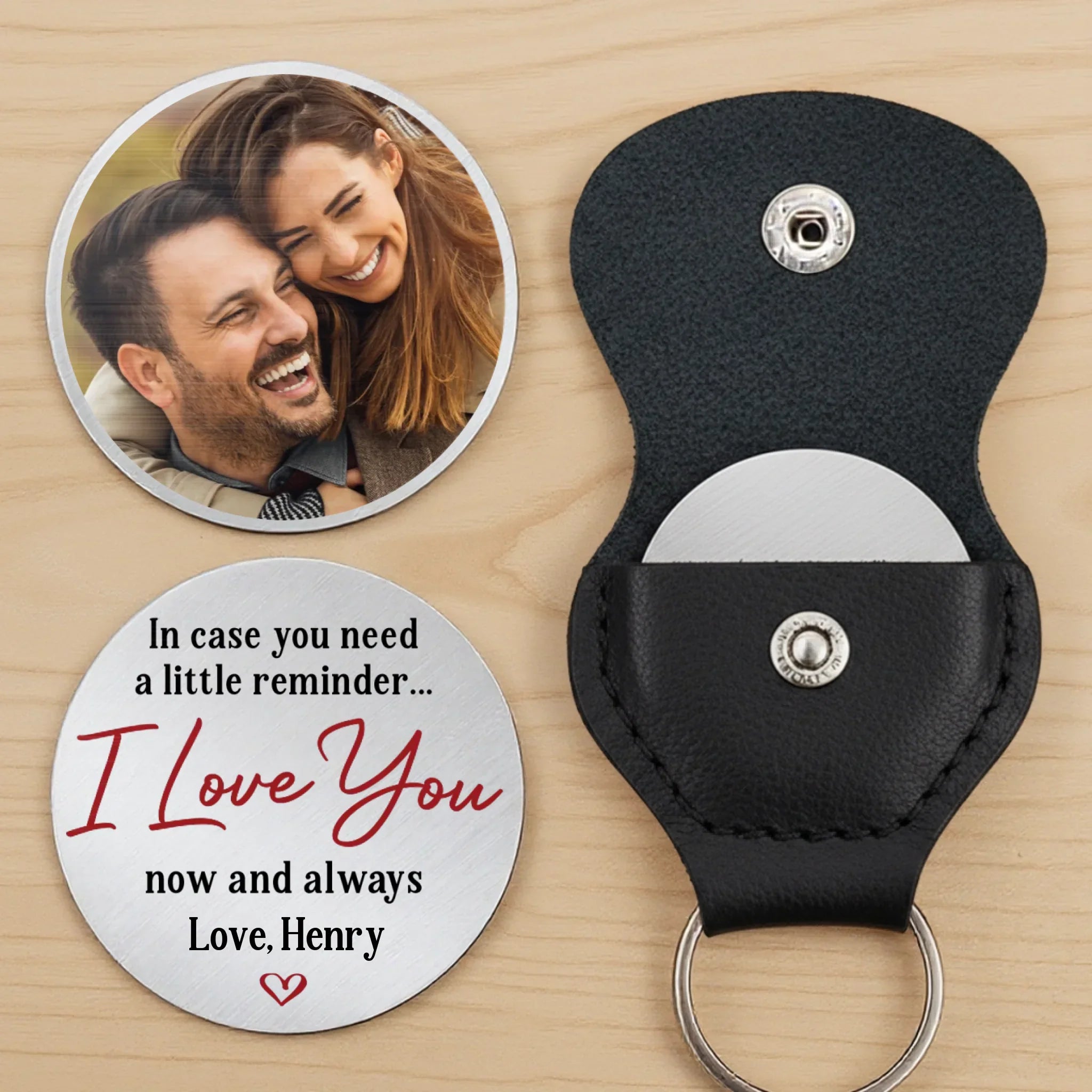 Custom Photo A Little Hug Goes A Long Way - Couple Personalized Custom Pocket Hug - Gift For Husband Wife, Anniversary