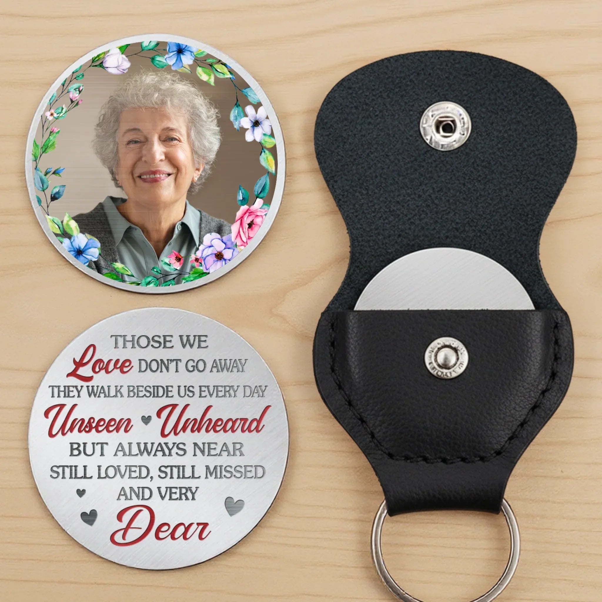 Custom Photo Pocket Hug - Personalized Memorial Sympathy Gifts For Loss Of Mom, Dad - I Will Carry Your Memory With Me