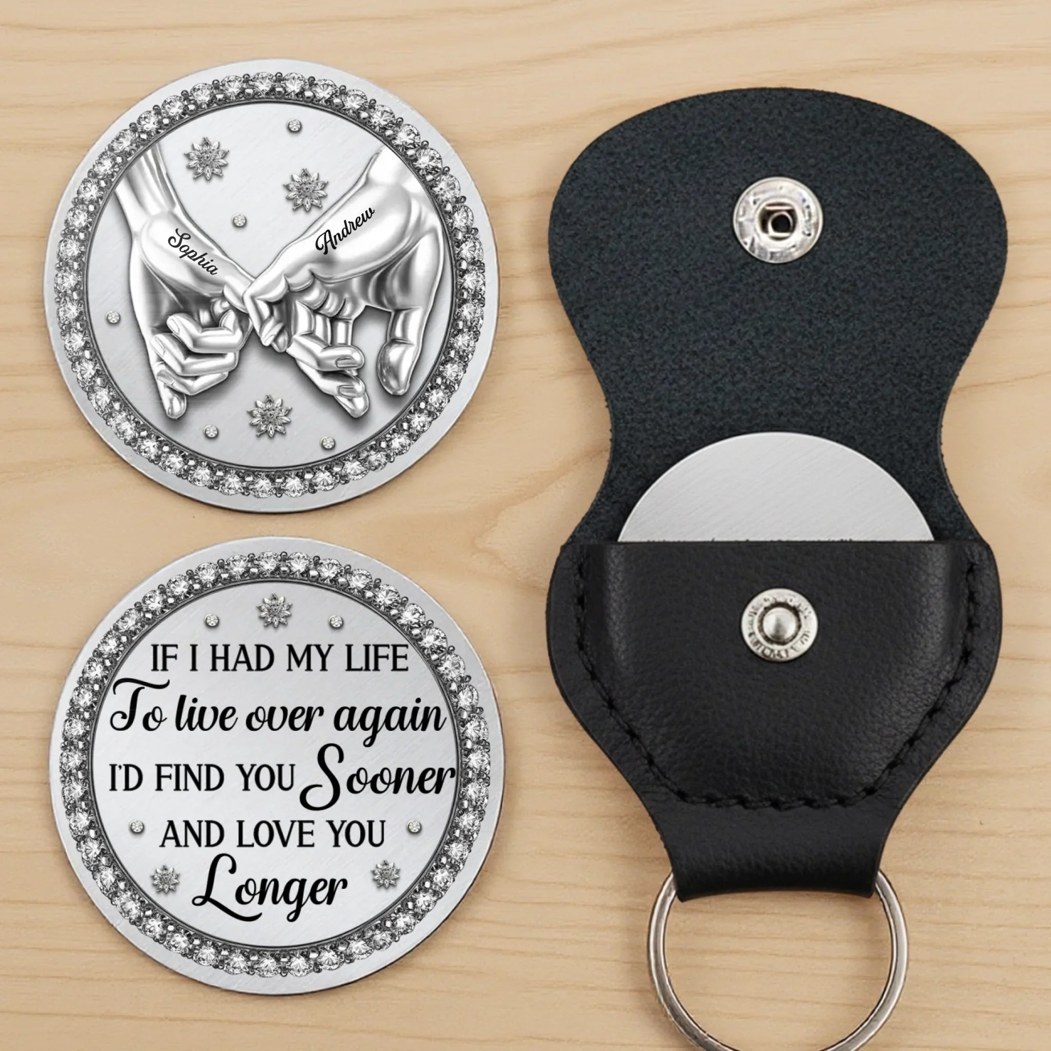 Custom Pocket Hug - Personalized Anniversary Wedding Gifts For Husband And Wife, Him And Her - Our Love Grows Quietly Strong