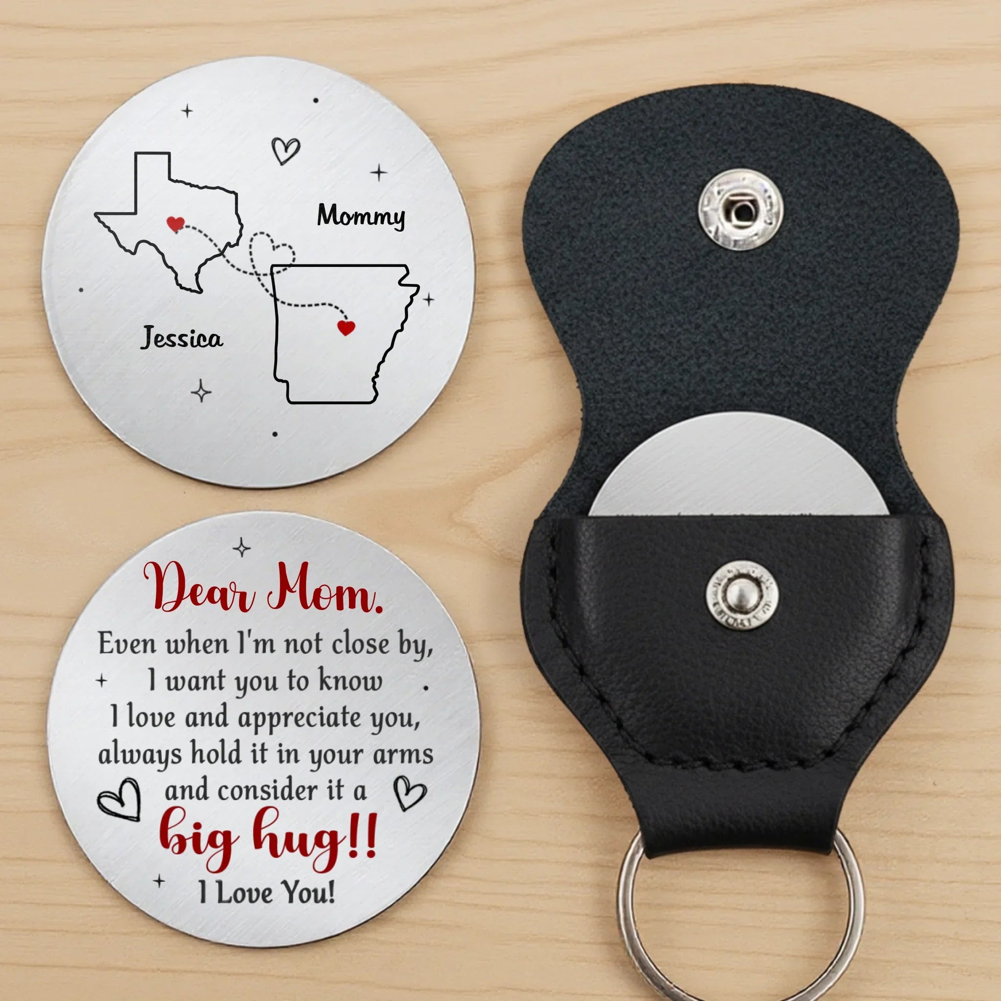 Distance Means Nothing To The Heart - Family Personalized Custom Pocket Hug - Mother's Day, Gift For Mom, Grandma