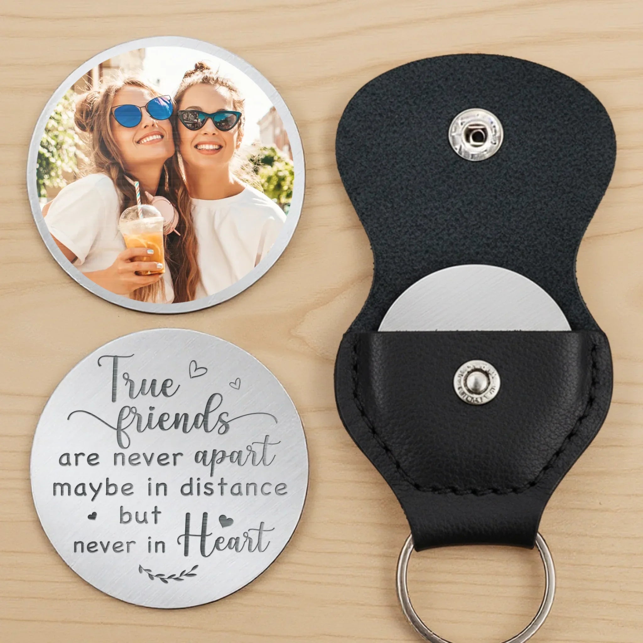 Custom Photo True Friends Are Never Apart - Family Personalized Custom Pocket Hug - Graduation Gift For Family Members, Siblings, Brothers, Sisters