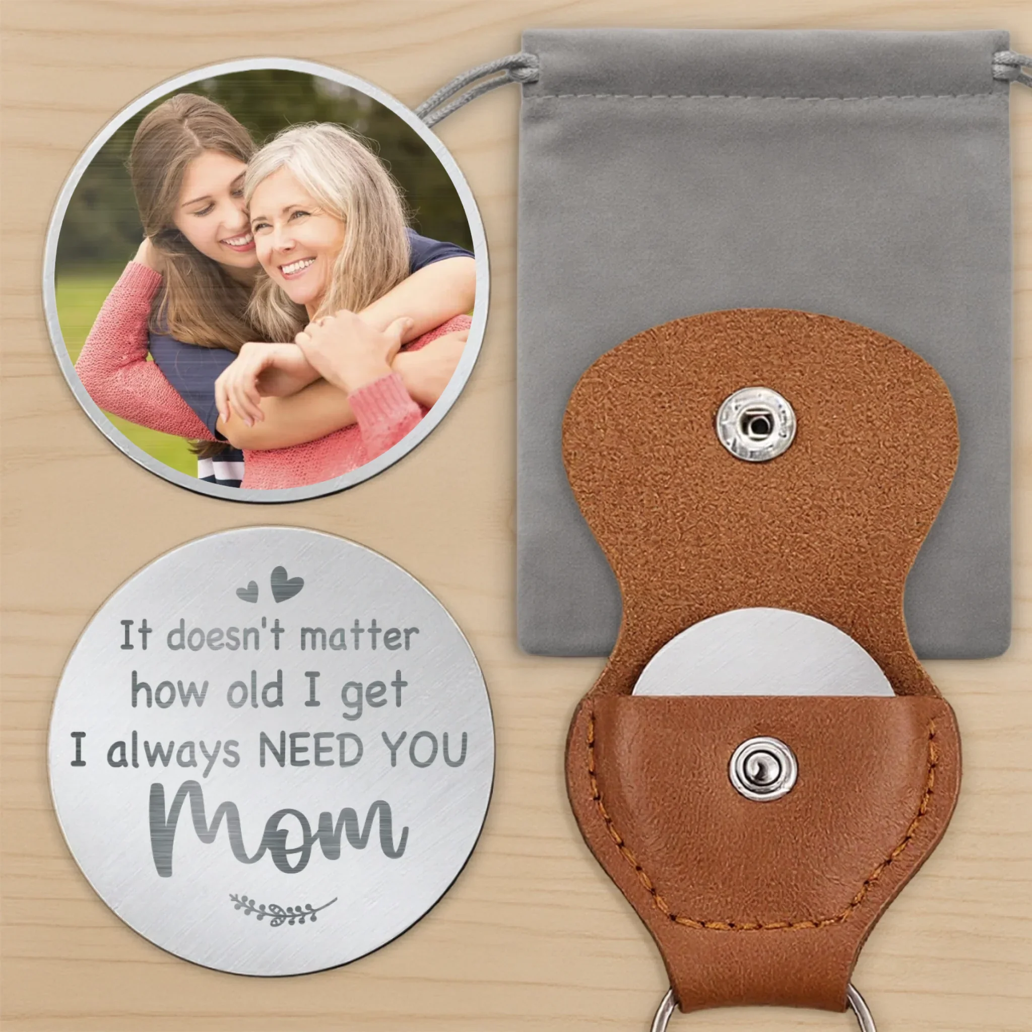 Custom Photo Your Love Grows With Me - Family Personalized Custom Pocket Hug - Mother's Day, Gift For Mom, Grandma