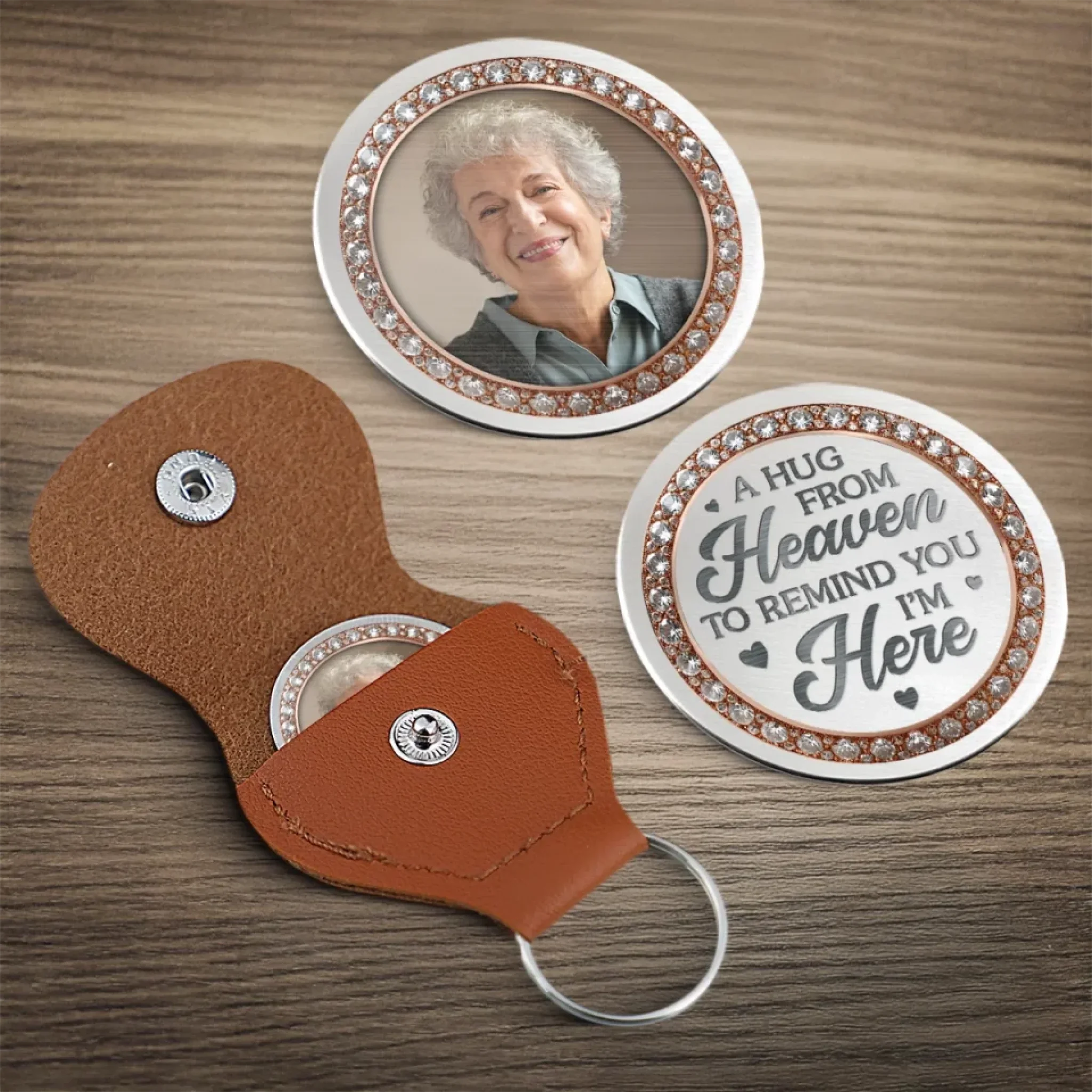 Custom Photo Pocket Hug - Personalized Memorial Sympathy Gifts For Loss Of Mom, Dad - In My Heart, Always With You