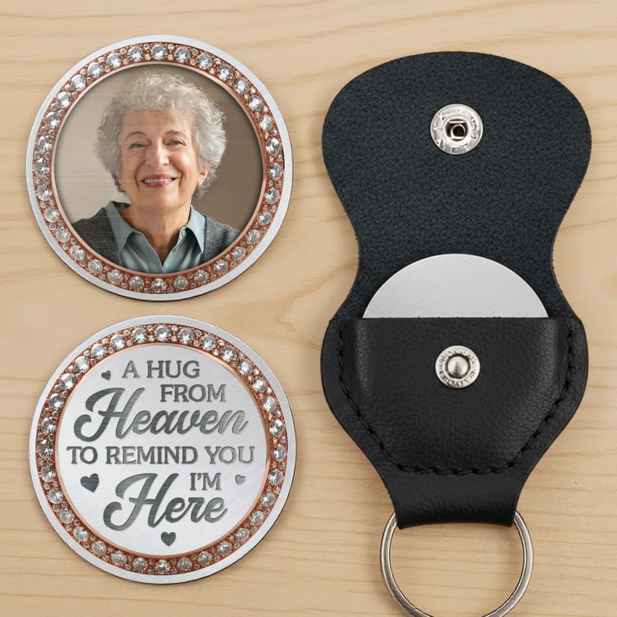 Custom Photo Pocket Hug - Personalized Memorial Sympathy Gifts For Loss Of Mom, Dad - In My Heart, Always With You