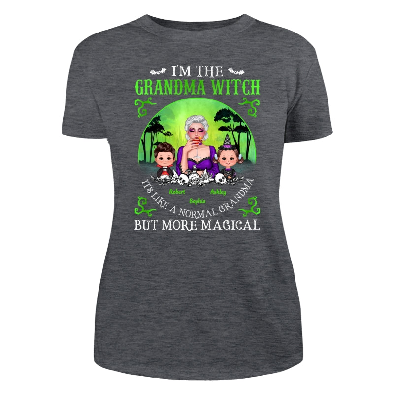 Grandma Mom Witch Neon Green Moon Halloween Personalized Shirt