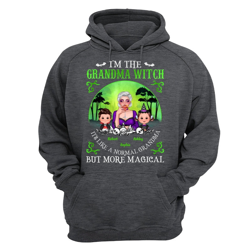 Grandma Mom Witch Neon Green Moon Halloween Personalized Shirt