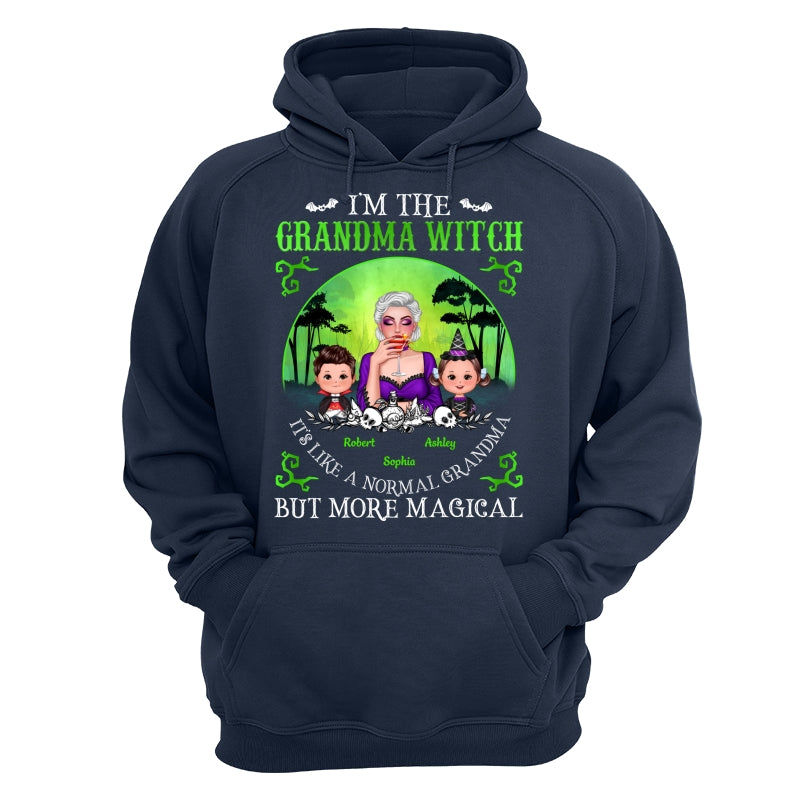 Grandma Mom Witch Neon Green Moon Halloween Personalized Shirt