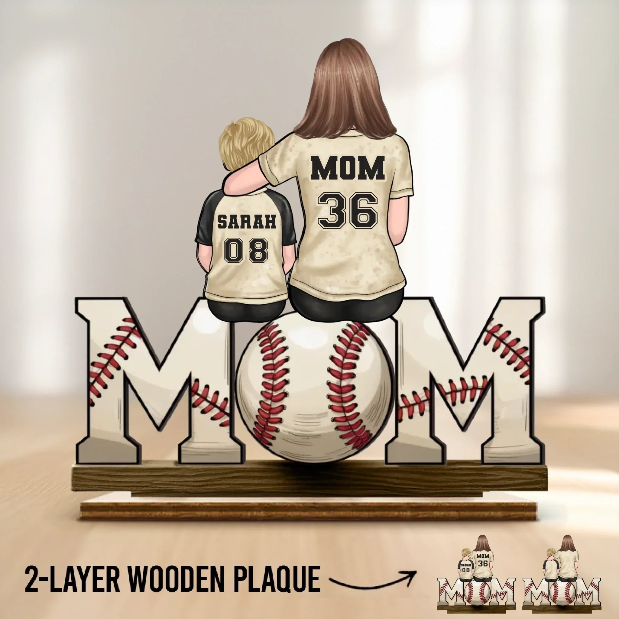 Teammates For Life - Family Personalized Custom Shaped 2-Layered Wooden Plaque With Flat Stand - Mother's Day, House Warming Gift For Mom, Sport Lovers, Sport Players