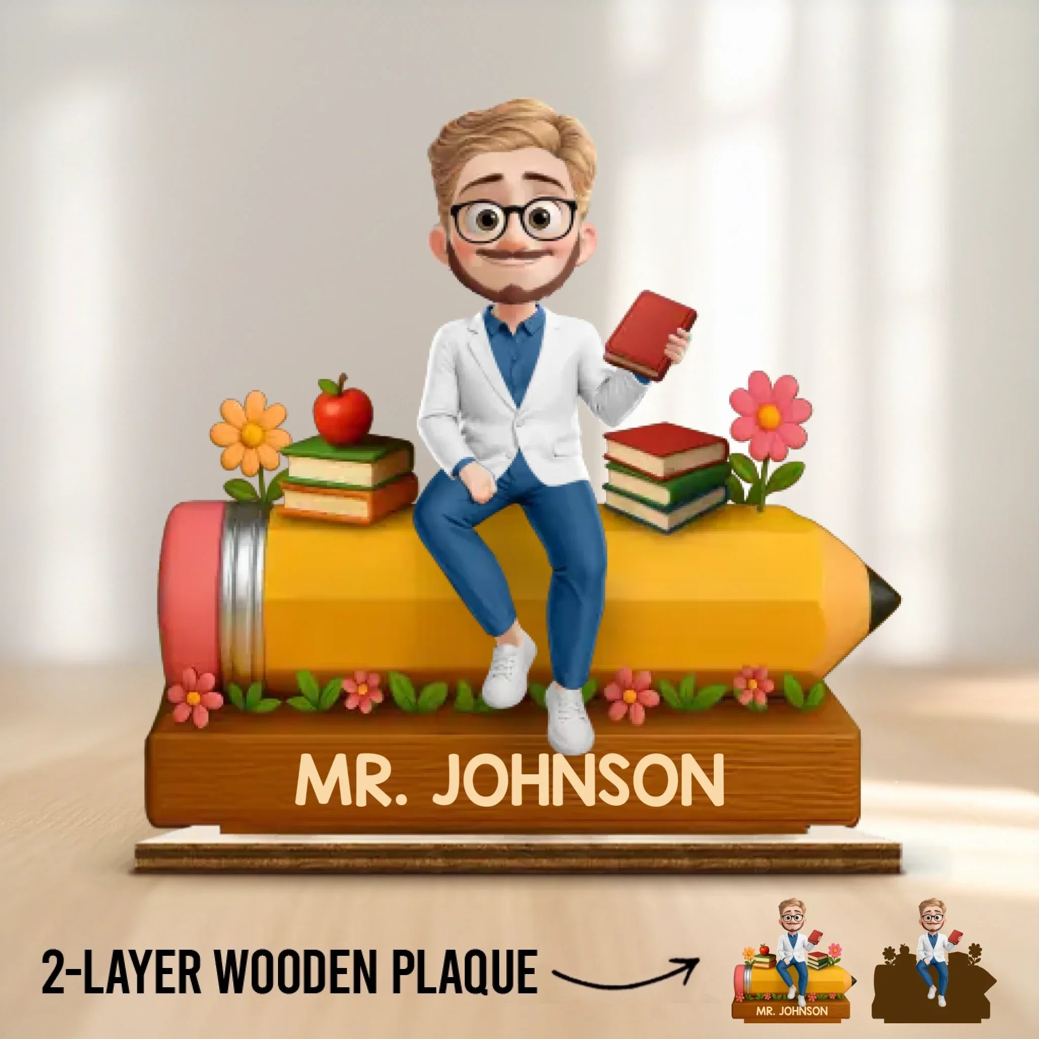 Custom 2-Layered Wooden Plaque - Personalized Back To School Gifts For Teachers - This Classroom Is A Safe Place