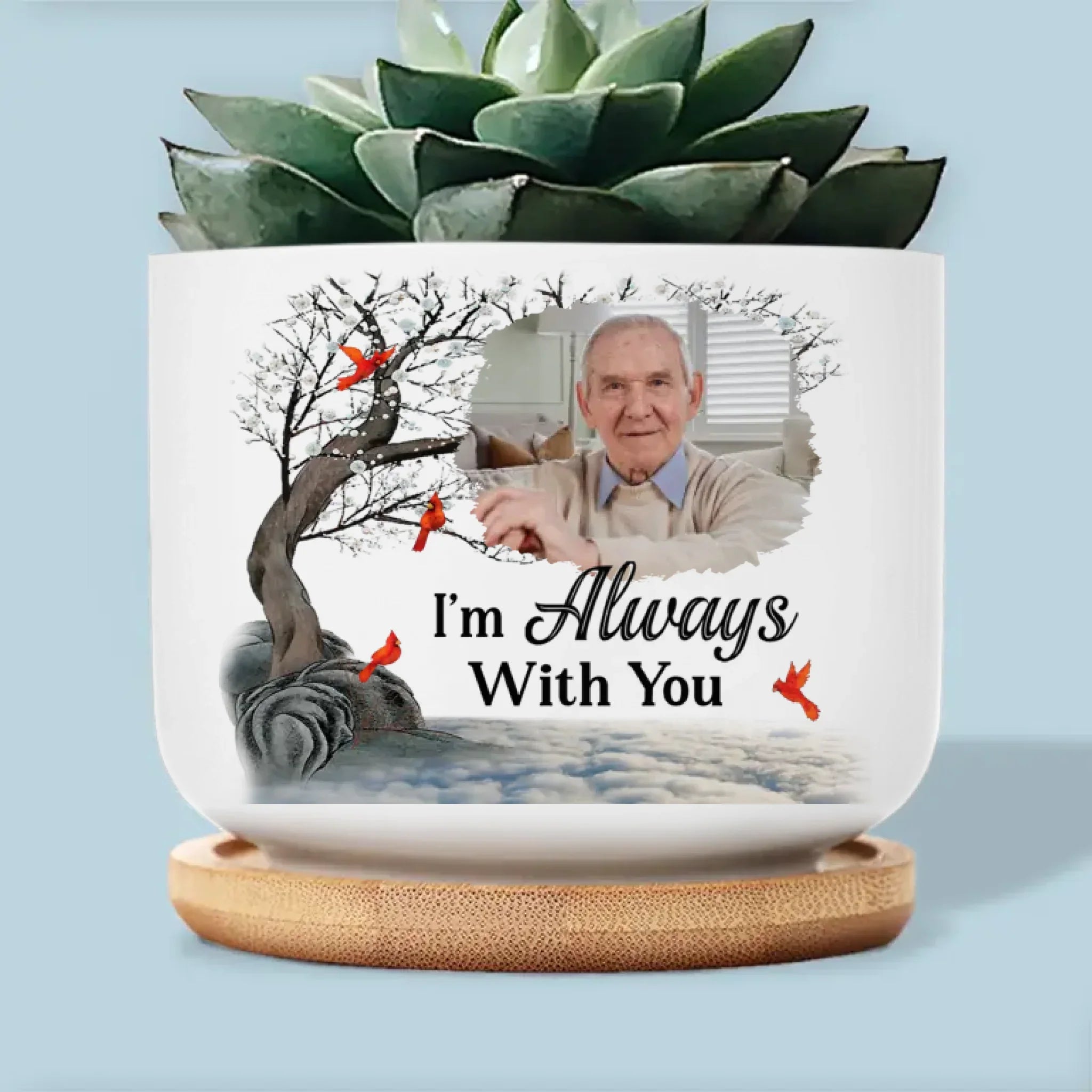 Custom Photo Not A Day Goes By That You Are Not Missed - Memorial Personalized Custom Home Decor Ceramic Plant Pot - Sympathy Gift For Family Members