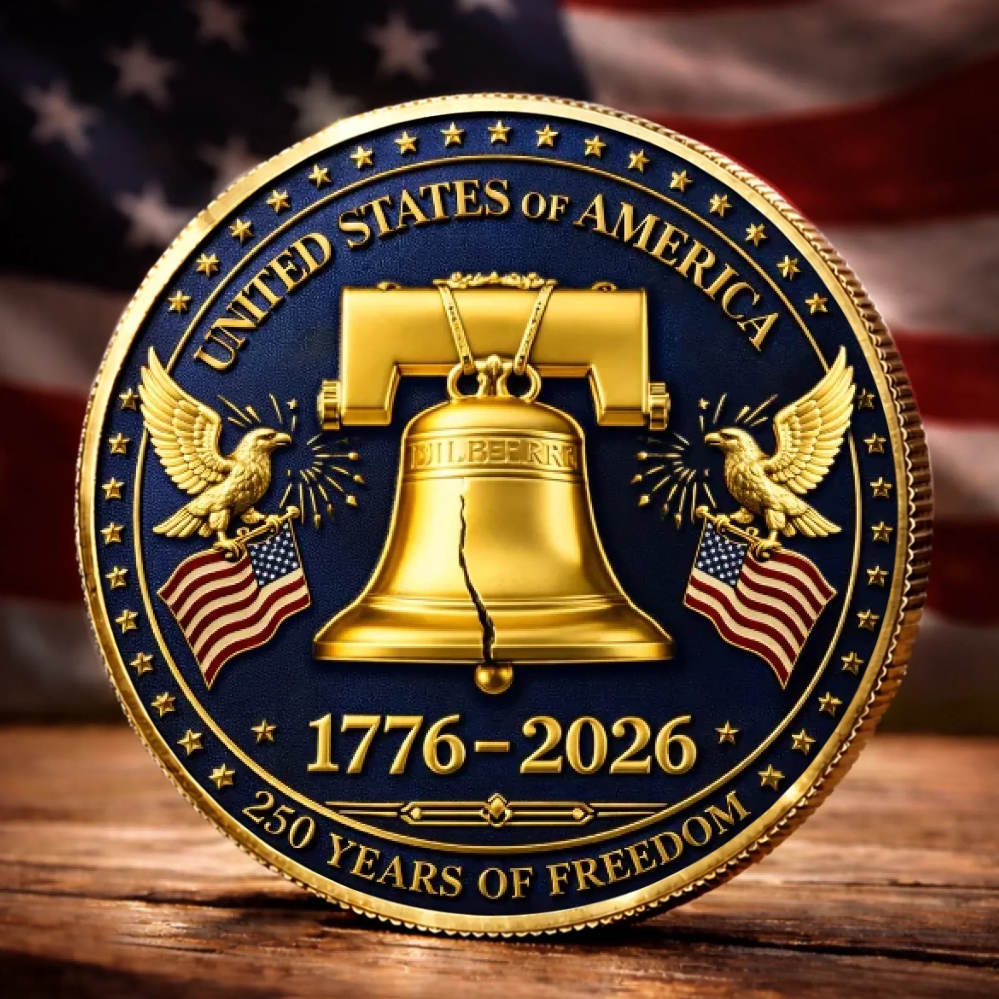 Commemorative Keepsake Coin - America 250th Anniversary Gifts For Women, Men - Freedom Sounds Strong