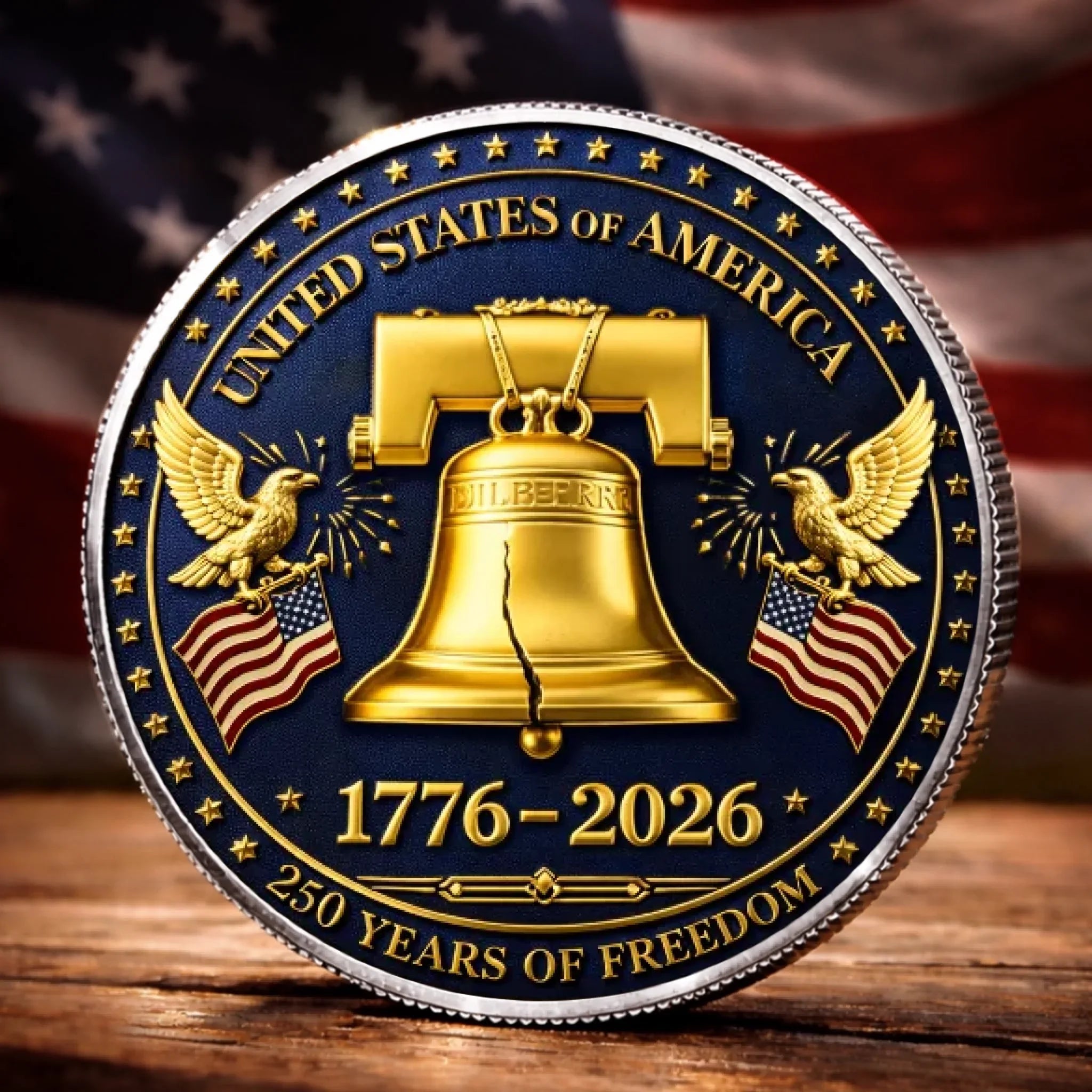Commemorative Keepsake Coin - America 250th Anniversary Gifts For Women, Men - Freedom Sounds Strong
