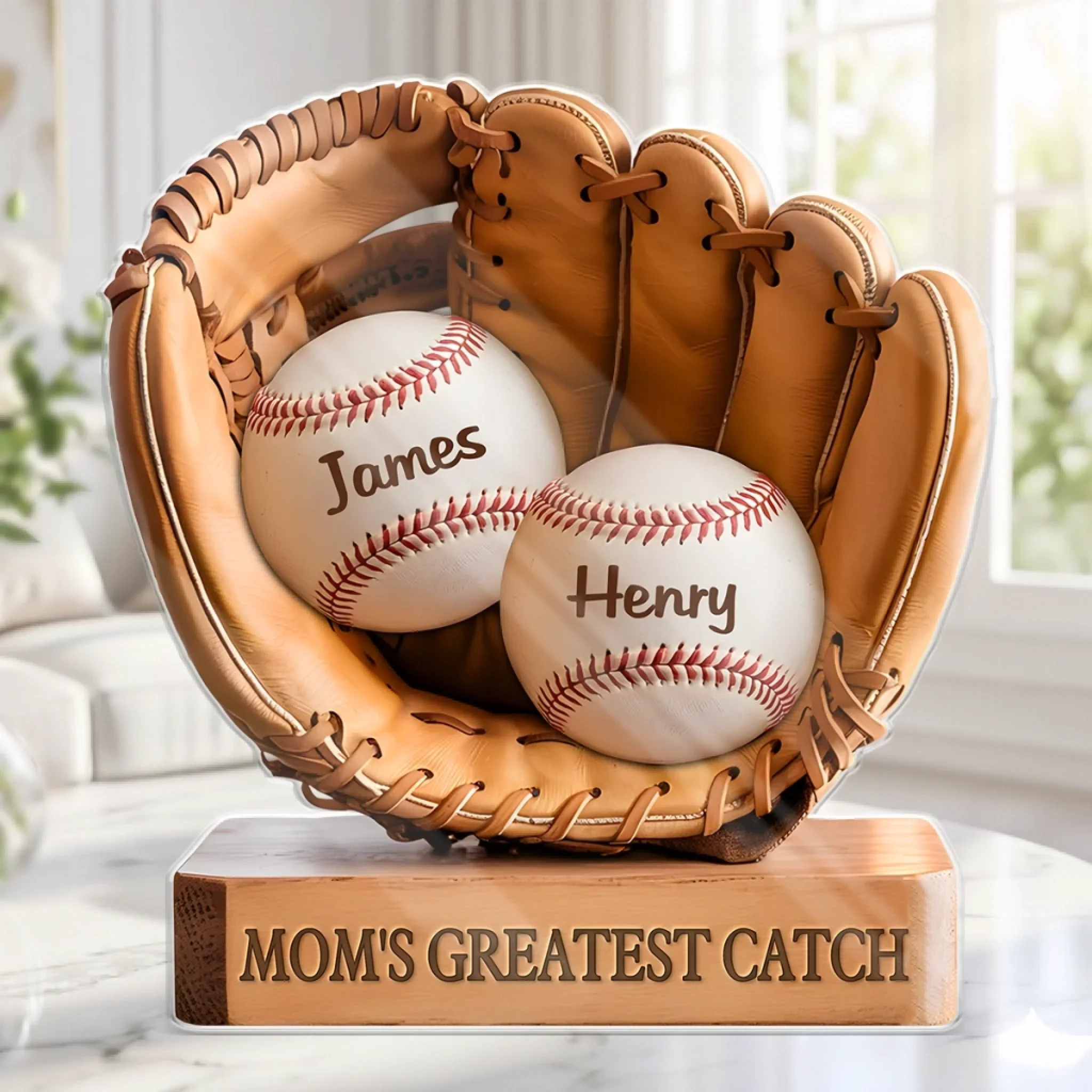 Custom Acrylic Plaque - Personalized Mother's Day, Father's Day Gifts For Mom, Grandma, Dad, Grandpa - From Little League To Lifelong Love