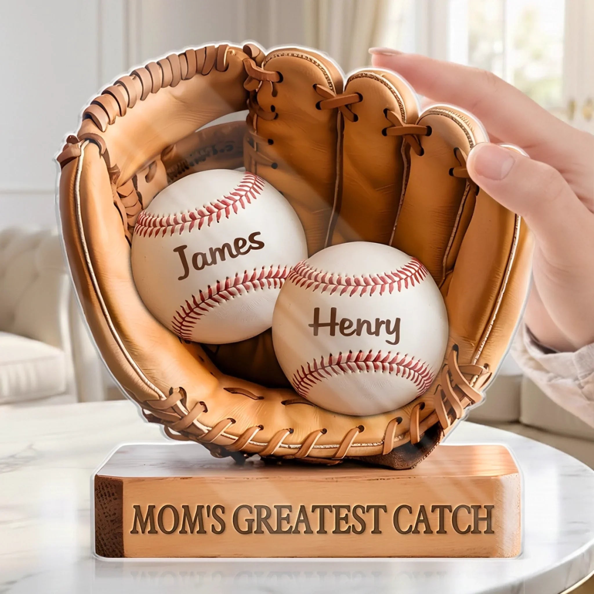 Custom Acrylic Plaque - Personalized Mother's Day, Father's Day Gifts For Mom, Grandma, Dad, Grandpa - From Little League To Lifelong Love