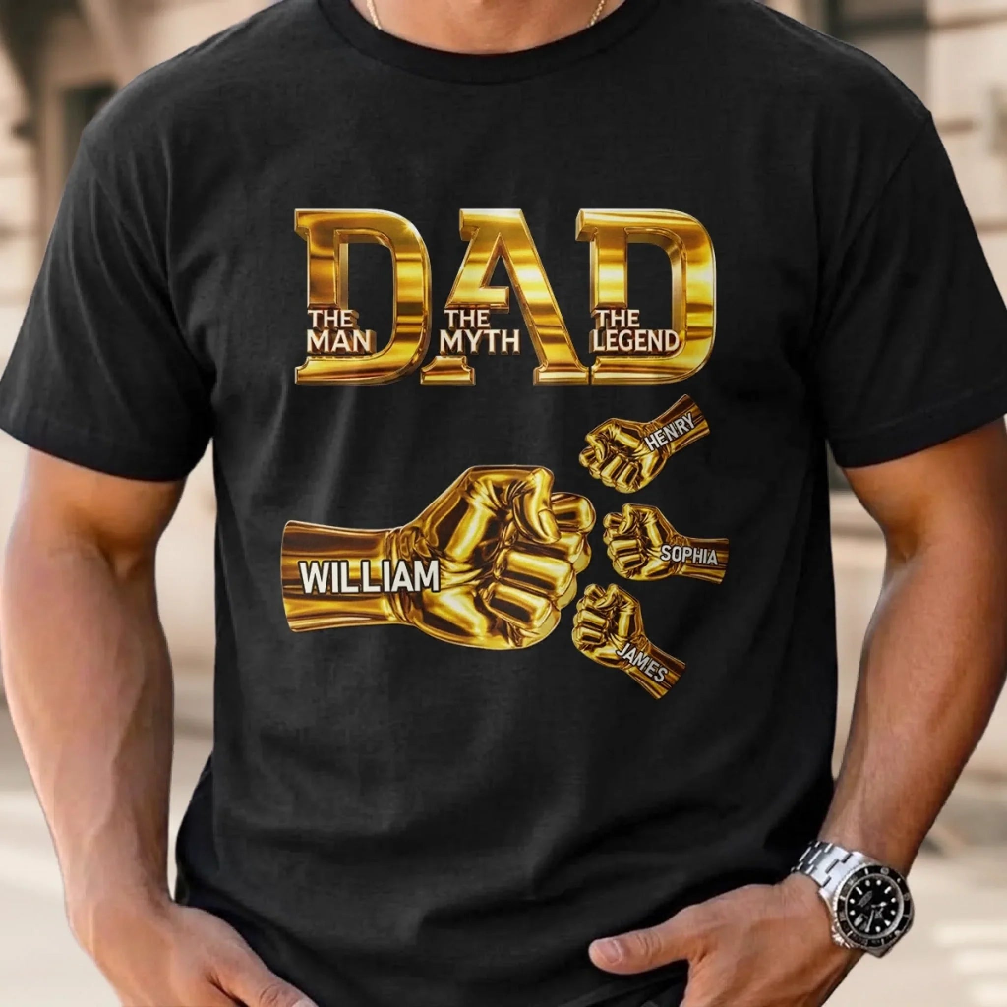 Custom Unisex T-shirt, Premium T-shirt, Hoodie - Personalized Father's Day Birthday Gifts For Dad, Grandpa - Dad Energy Never Fades