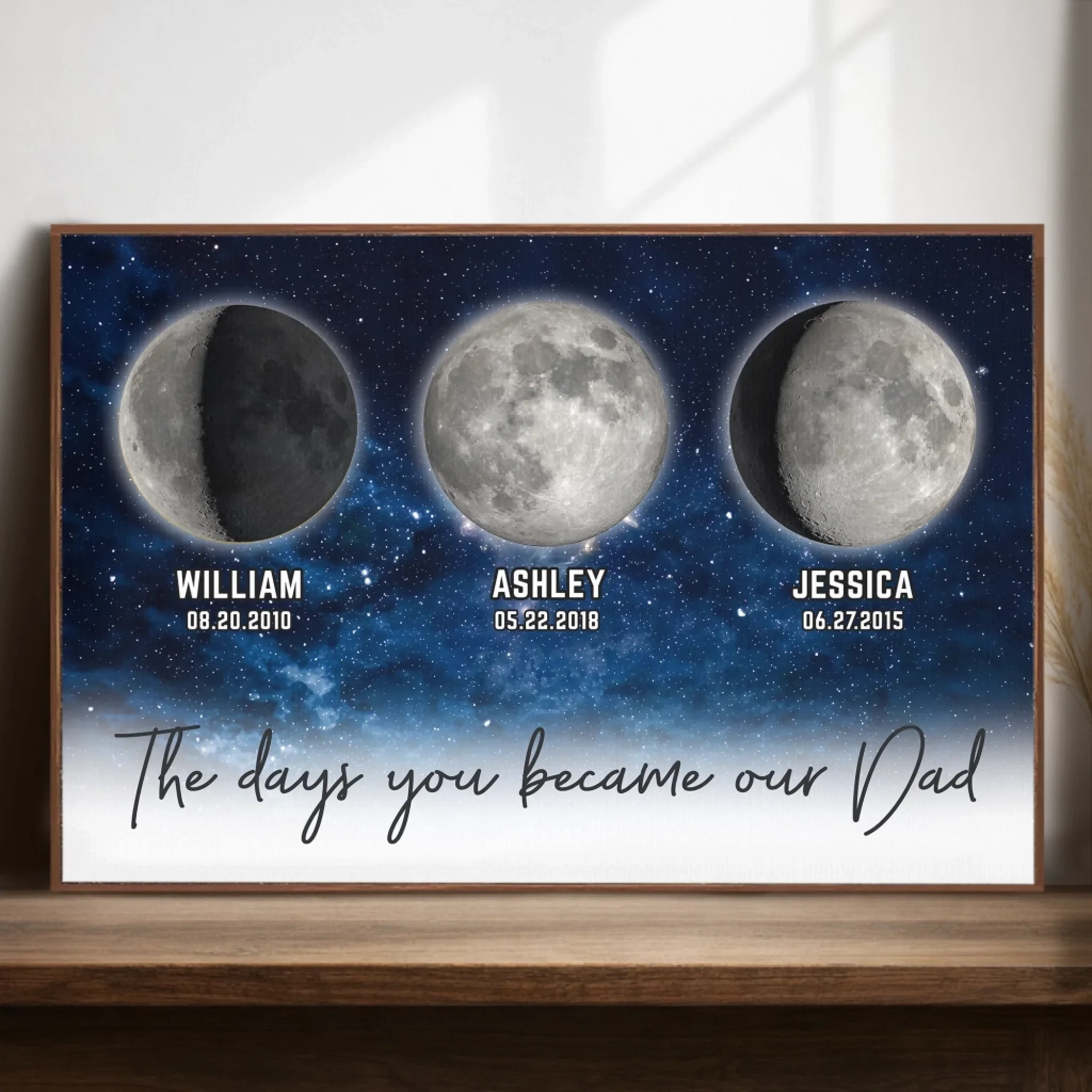 Custom Horizontal Poster - Personalized Father's Day Gifts For Dad, Grandpa - Fatherhood Written In The Stars