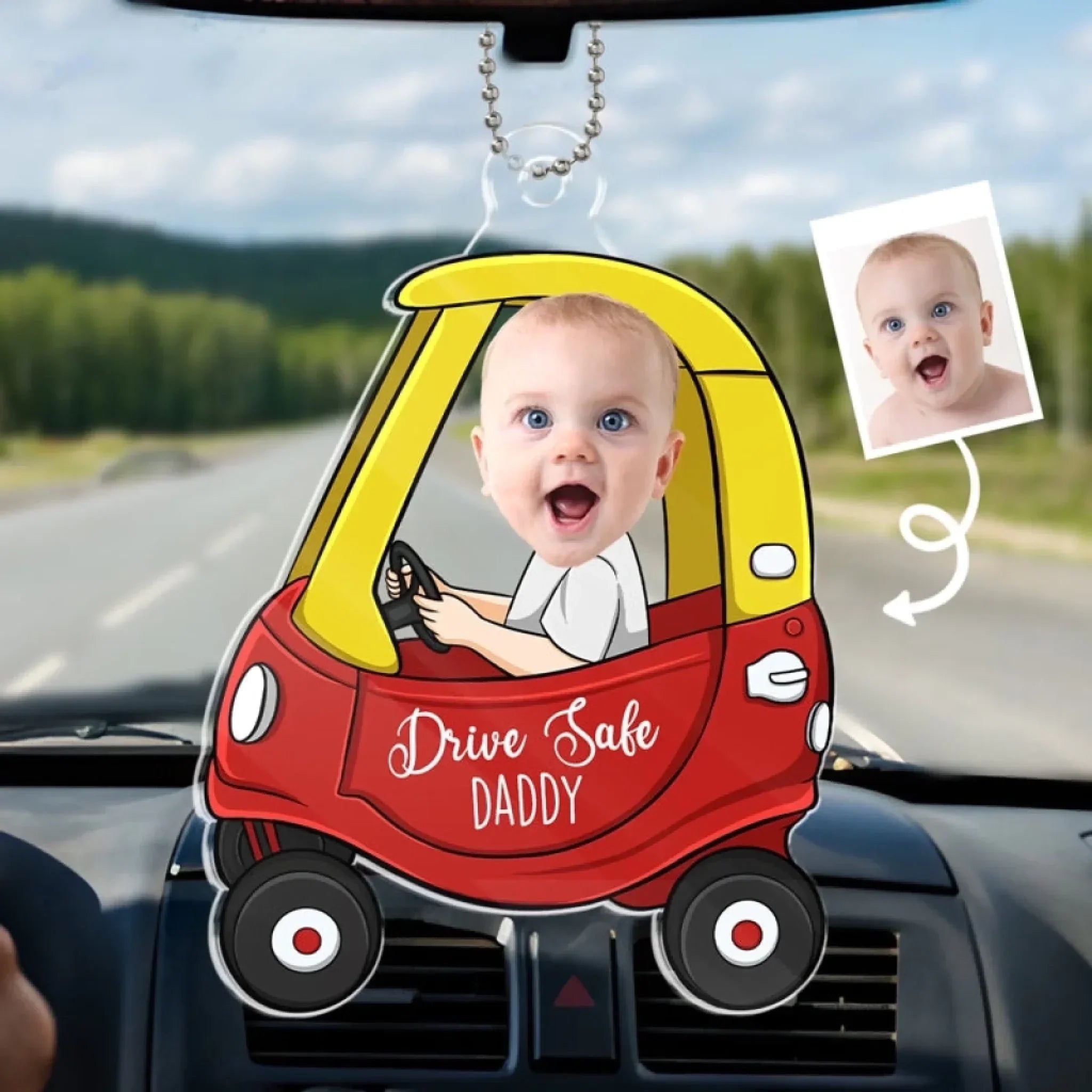 Custom Photo Acrylic Car Ornament - Personalized Funny Gifts For Best Friends, Family - Tiny Copilot On Duty