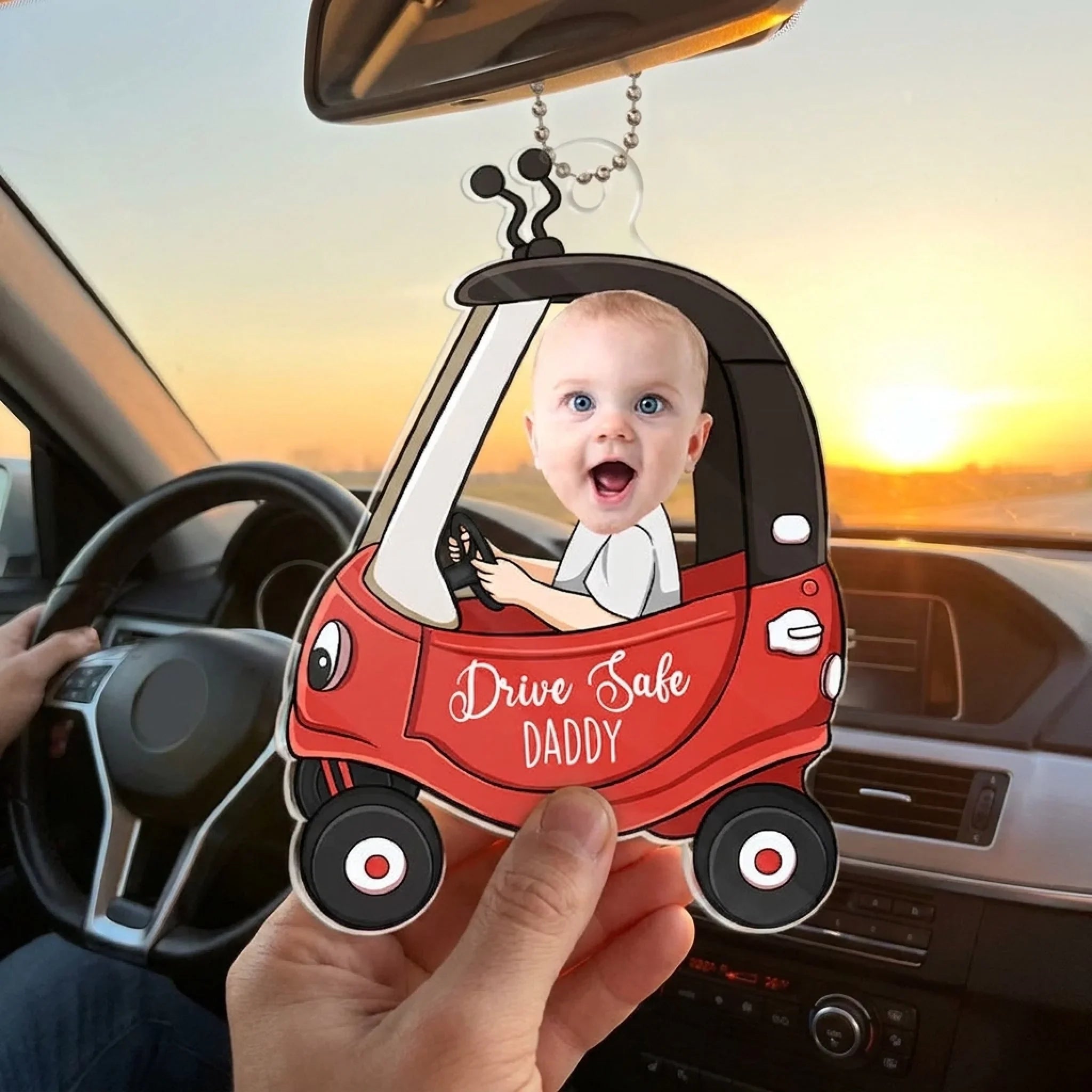 Custom Photo Acrylic Car Ornament - Personalized Funny Gifts For Best Friends, Family - Tiny Copilot On Duty