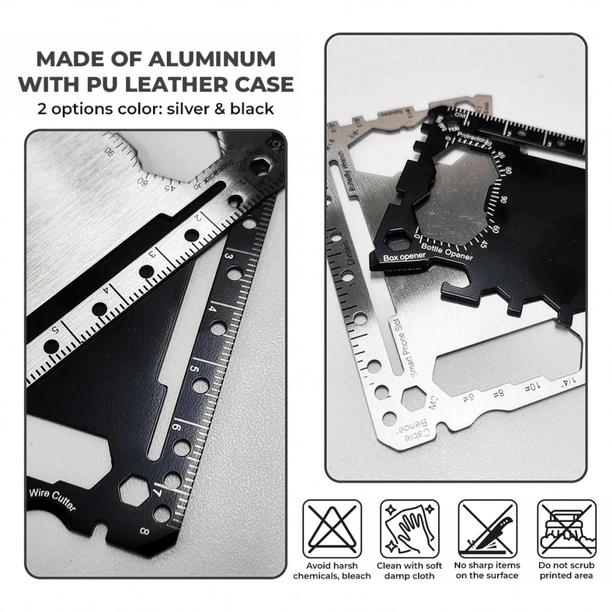 Custom Multi Tool Card With Leather Case - Personalized Father's Day Birthday Gifts For Dad, Grandpa - My Everyday Hero