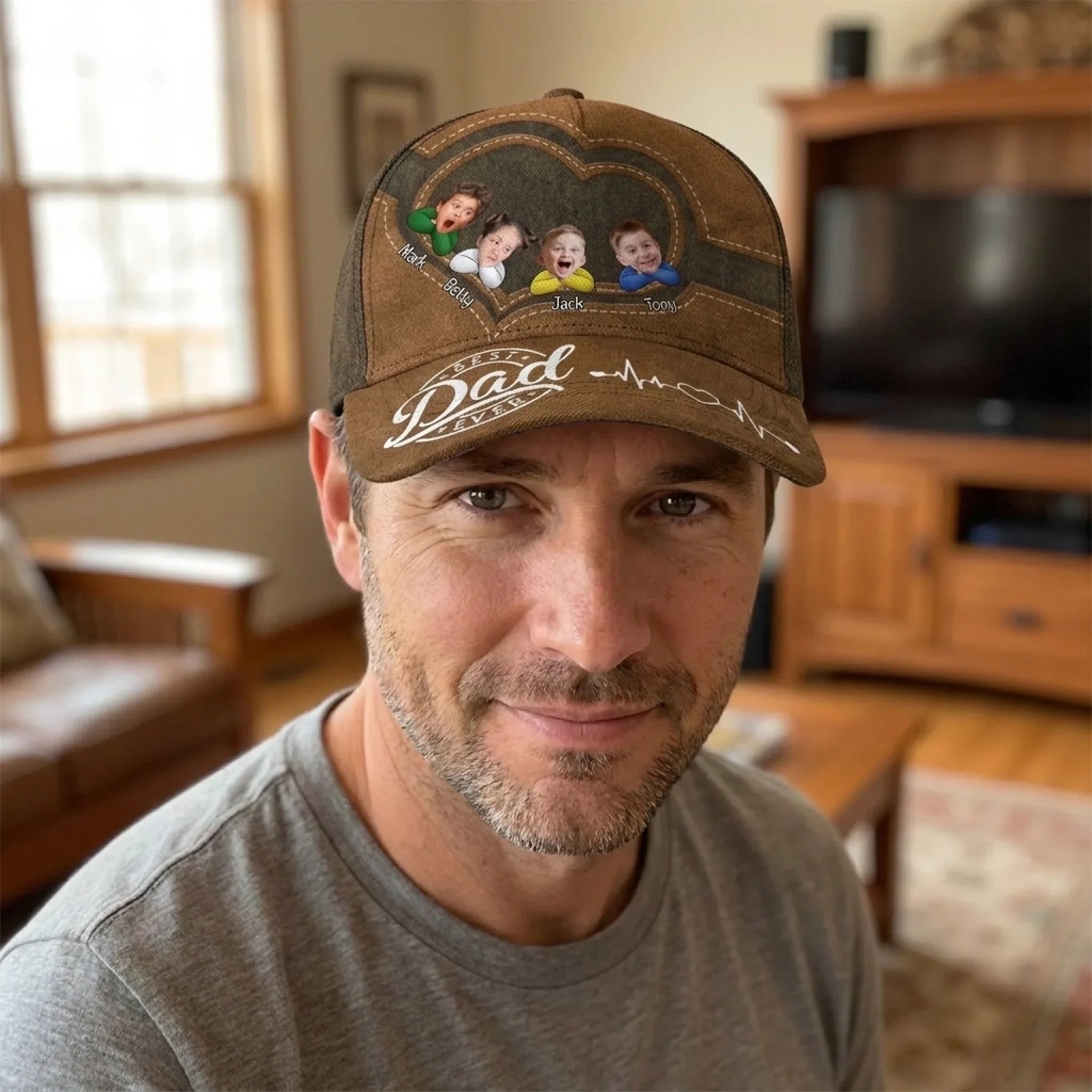 Custom Photo Best Papa Ever - Family Personalized Custom Hat, All Over Print Classic Cap - Father's Day, Gift For Dad, Grandpa