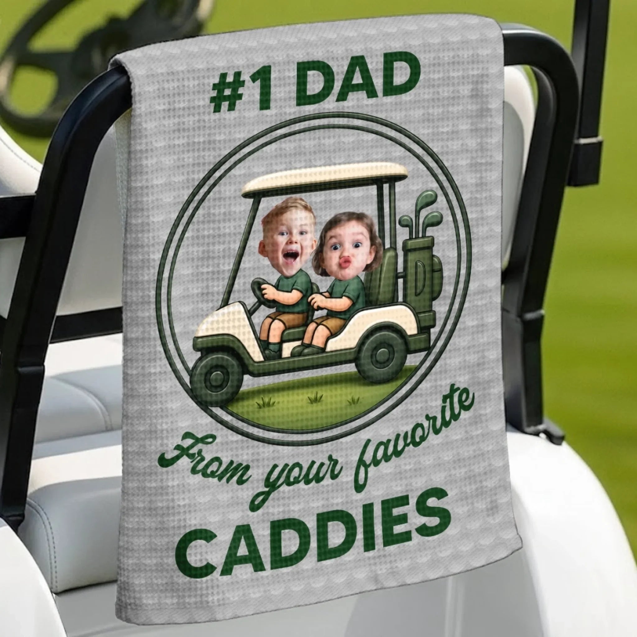 Custom Photo Golf Towel - Personalized Father's Day Birthday Golf Gifts For Dad, Grandpa - Life Is Better On The Green