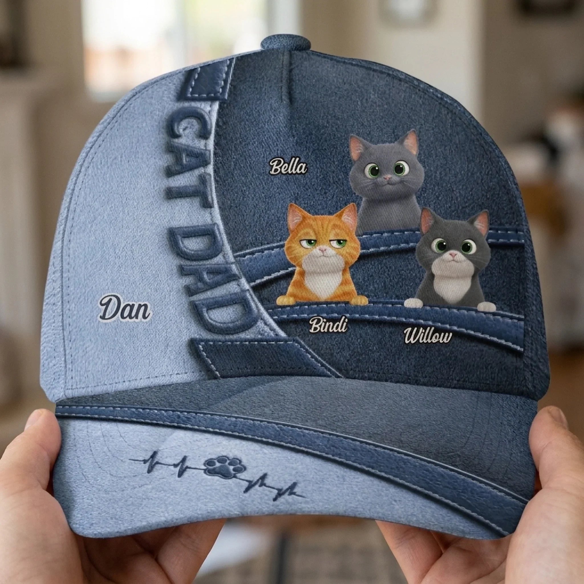 Custom Hat, All Over Print Classic Cap - Personalized Birthday Gifts For Gifts For Cat Lovers, Cat Mom And Dad - A Life Full Of Love And Wagging Tails