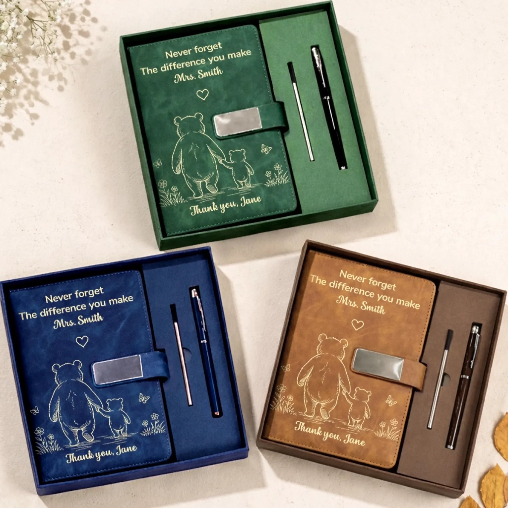 Custom PU Leather Notebook - Personalized Graduation Gifts For Teachers - A Simple Way To Say Thank You