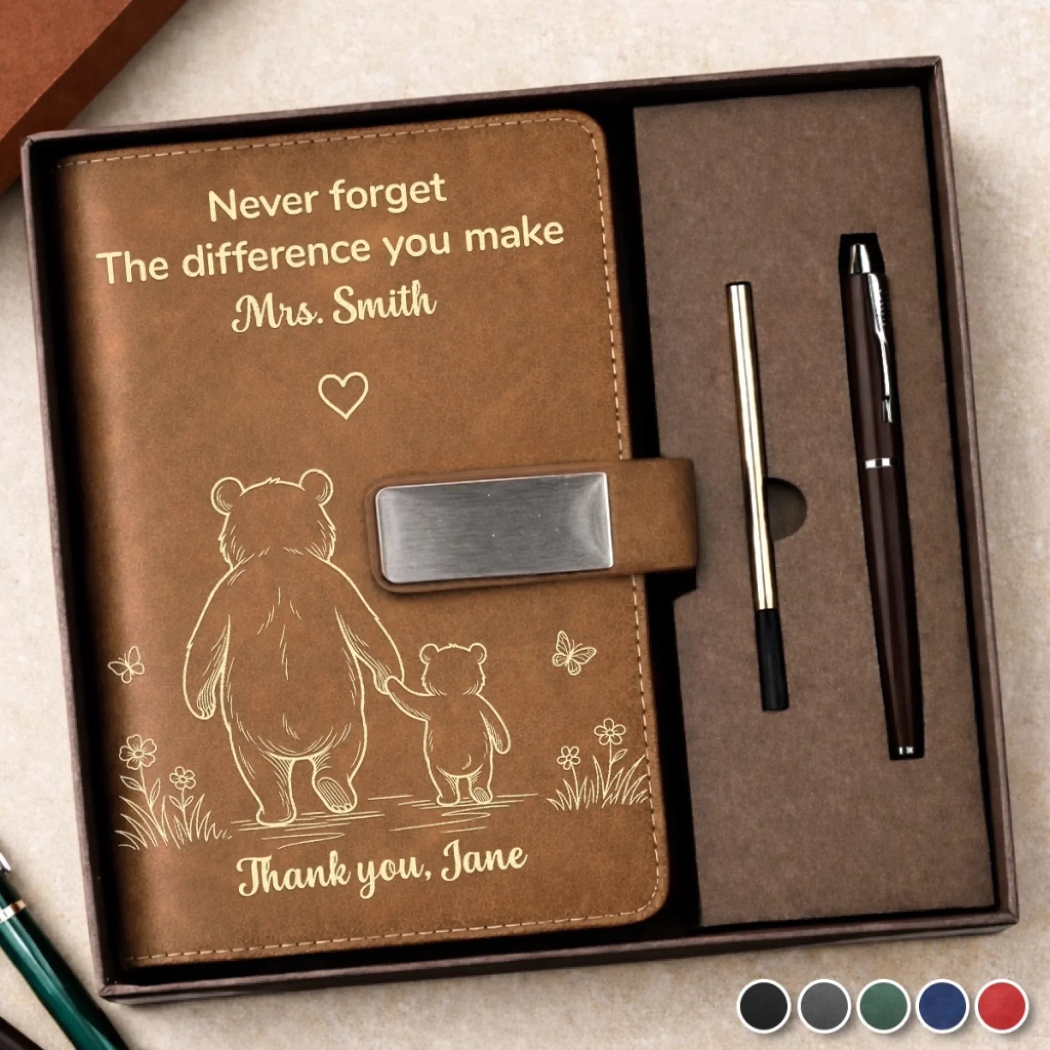 Custom PU Leather Notebook - Personalized Graduation Gifts For Teachers - A Simple Way To Say Thank You