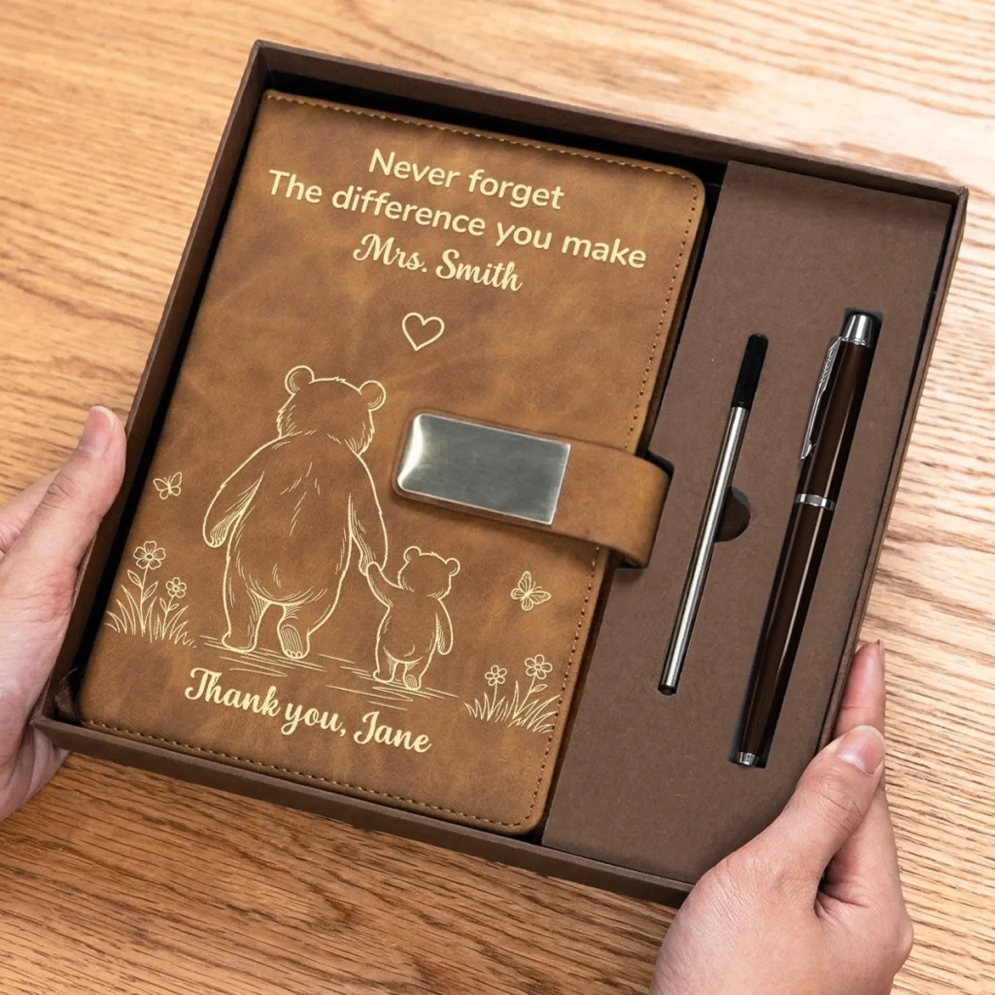 Custom PU Leather Notebook - Personalized Graduation Gifts For Teachers - A Simple Way To Say Thank You