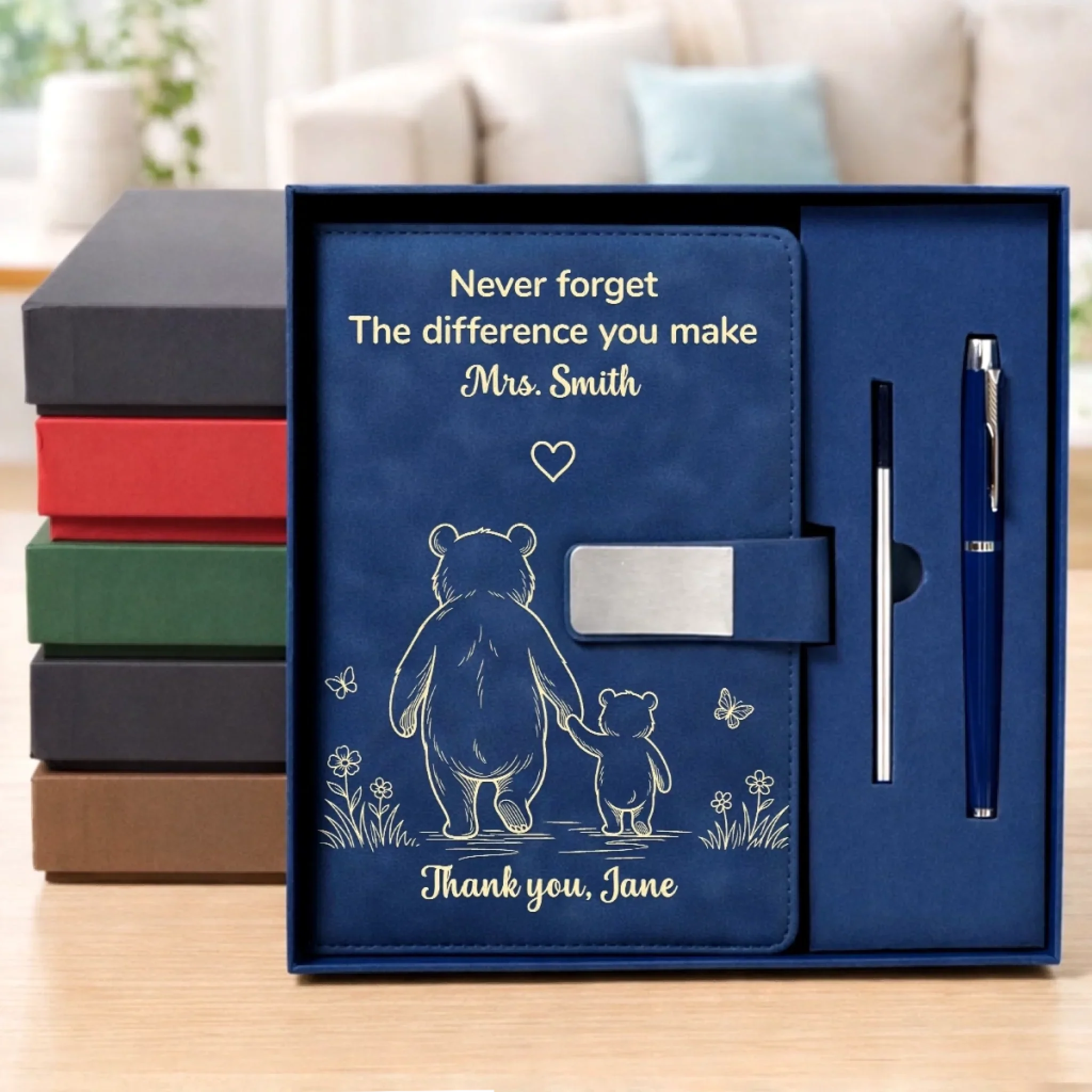 Custom PU Leather Notebook - Personalized Graduation Gifts For Teachers - A Simple Way To Say Thank You