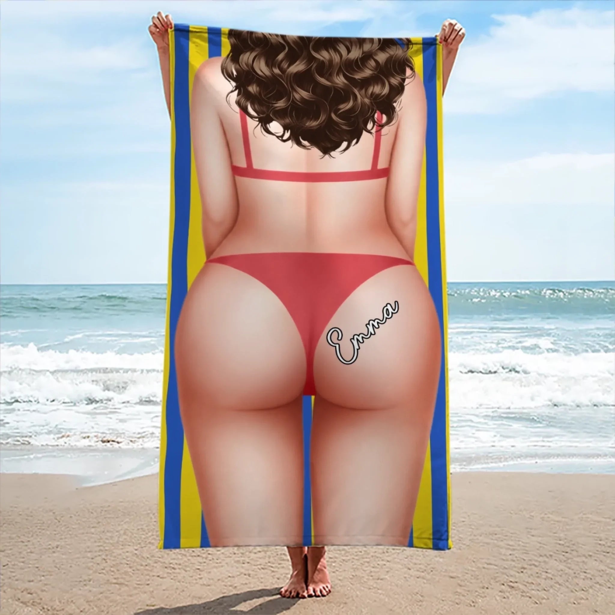 Custom Beach Towel - Personalized Summer Vacation And Travel Gifts For Best Friends, Family - Sun, Sand And Good Vibes