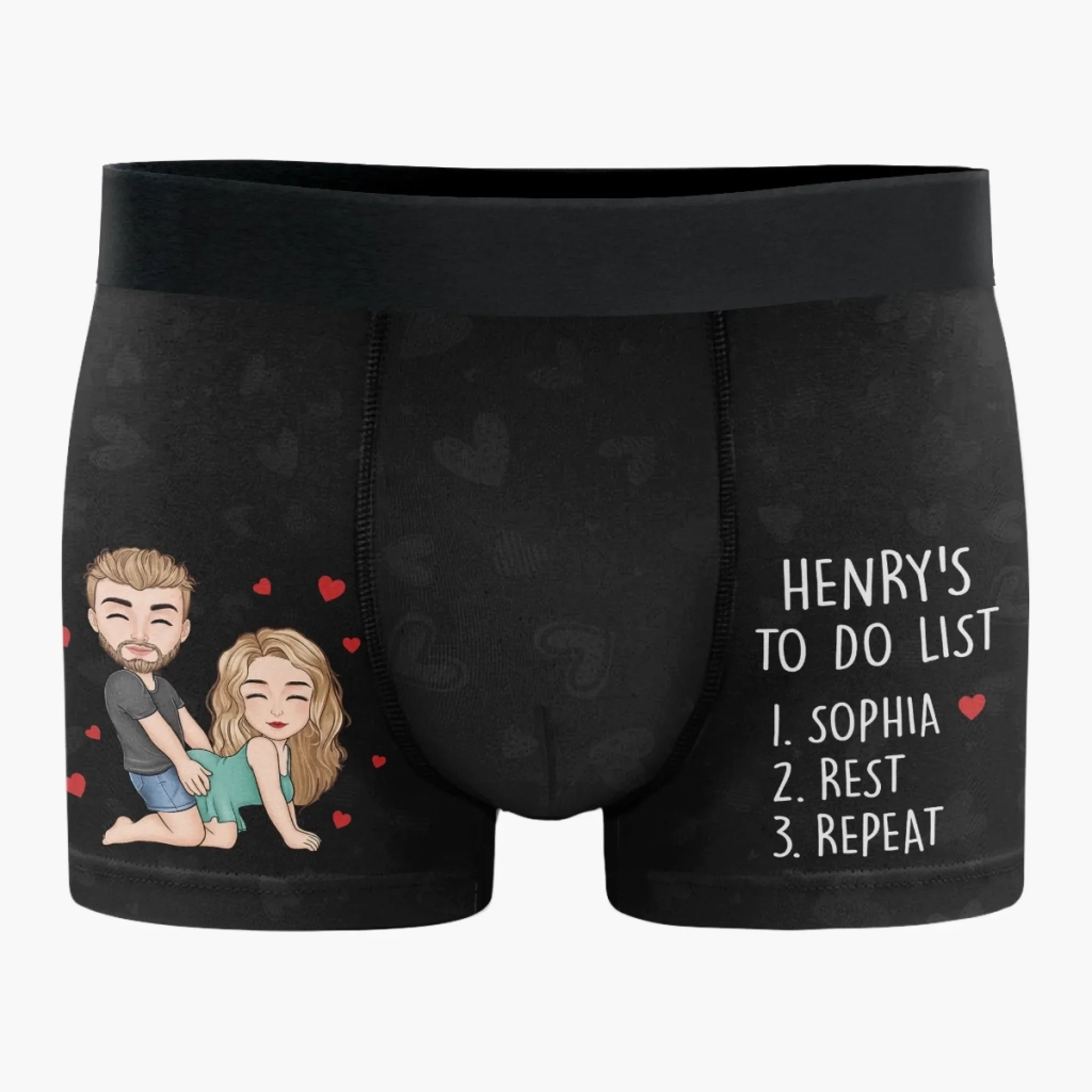 Custom Boxer Briefs, Men's Boxers - Personalized Anniversary Wedding Gifts For Husband And Wife, Him And Her - His Daily Reminder