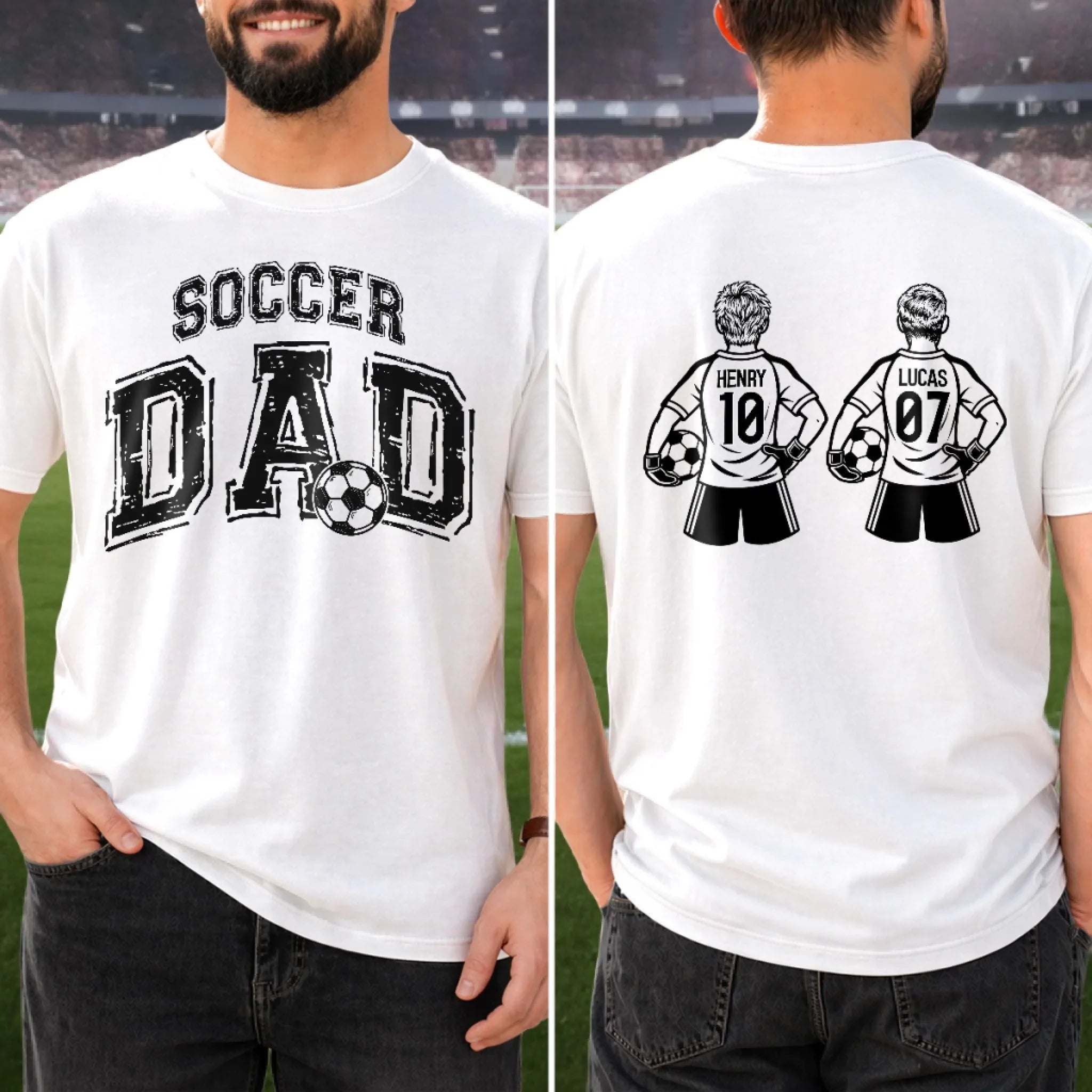 Custom LA 2026 Soccer Dad Unisex T-shirt - Personalized Father's Day Birthday Gifts For Dad, Grandpa, Soccer Lovers, Sports Fans - Proud Soccer Dad