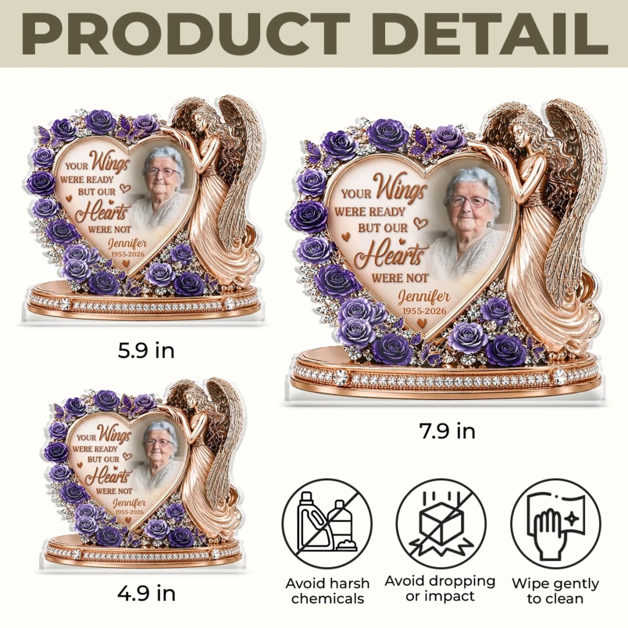 Custom Photo Acrylic Plaque - Personalized Memorial Sympathy Gifts For Loss Of Mom, Dad - Forever Loved, Never Forgotten