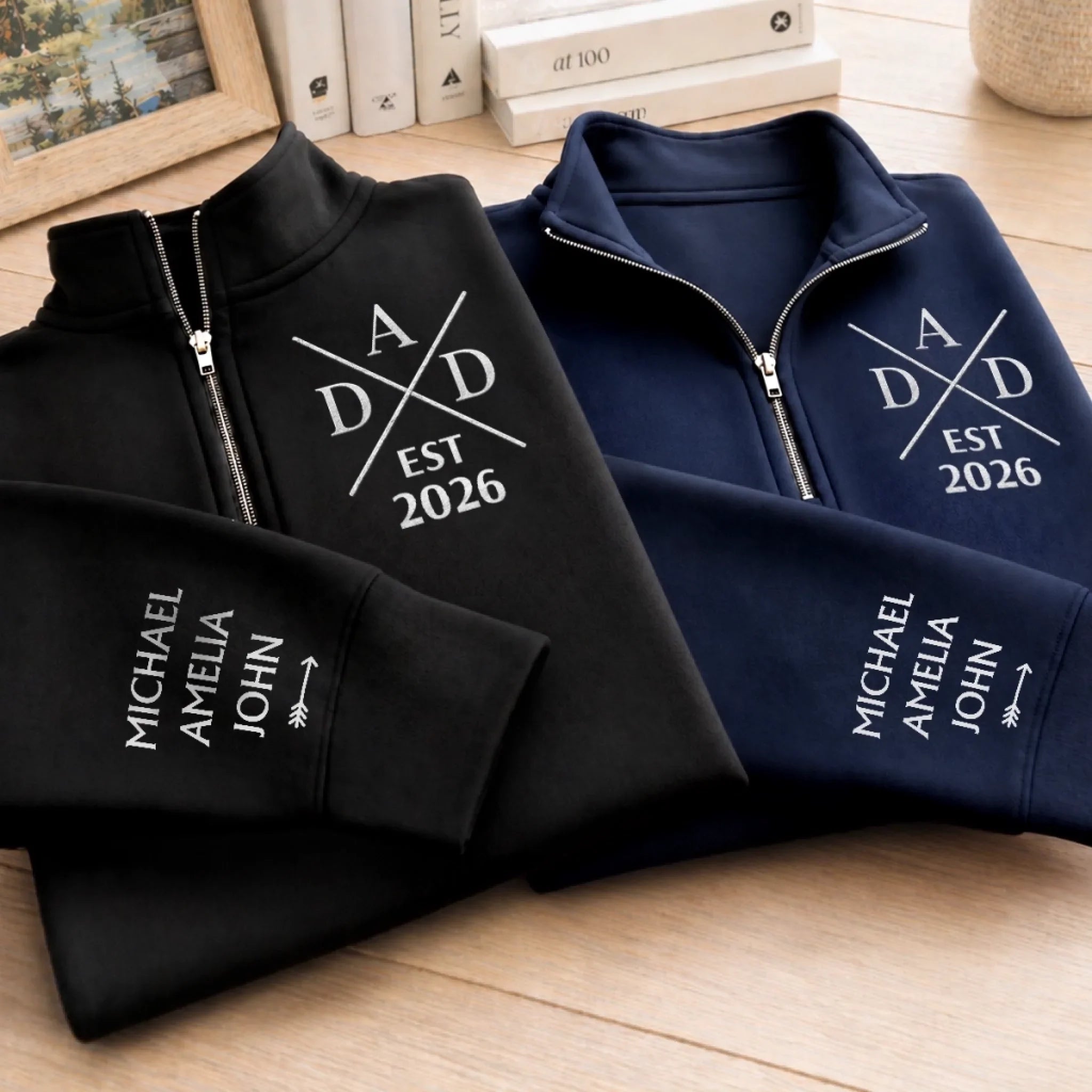 Custom Unisex Quarter Zip Sweatshirt - Personalized Father's Day Birthday Gifts For Dad, Grandpa - Loved By Little Legends