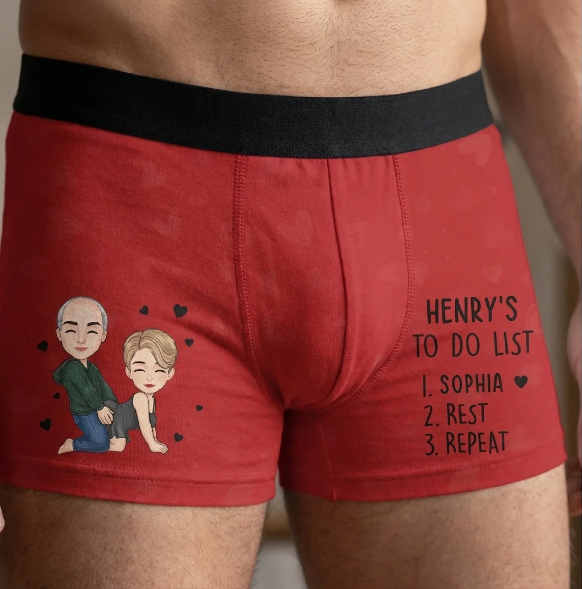 Custom Boxer Briefs, Men's Boxers - Personalized Anniversary Wedding Gifts For Husband And Wife, Him And Her - His Daily Reminder