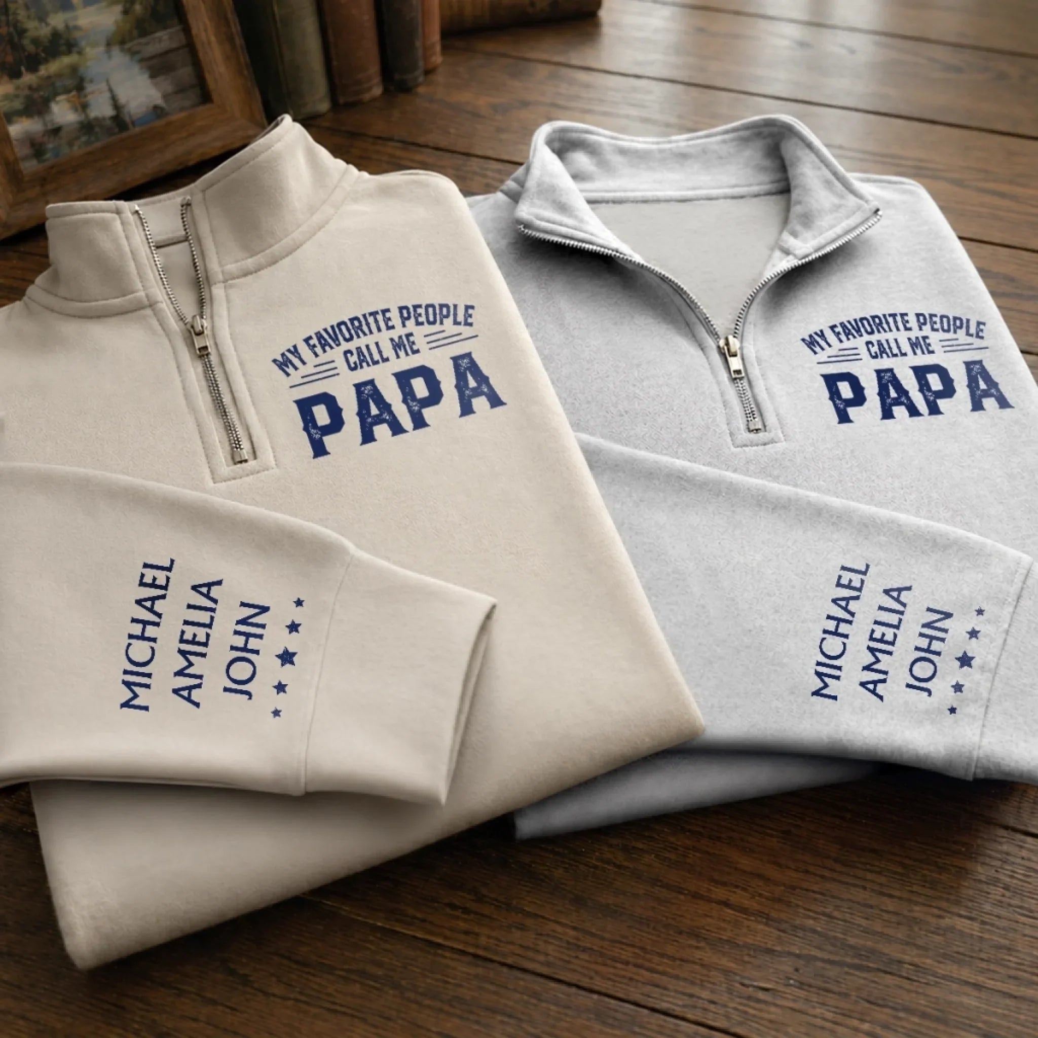 Custom Unisex Quarter Zip Sweatshirt - Personalized Father's Day Birthday Gifts For Dad, Grandpa - Dad Makes Every Moment Better