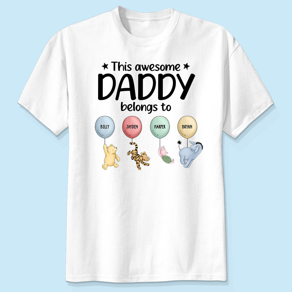 This Awesome Daddy Belongs To Cute Characters Personalized Shirt