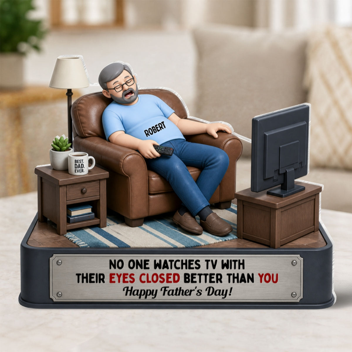 No One Watches TV Better Than You - Personalized Acrylic Block Plaque - Funny Gift for Dad, Grandpa, Husband