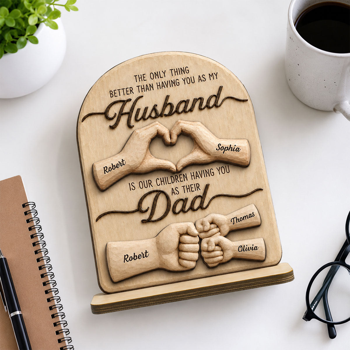 Sentimental Rustic The Only Thing Better Than Having You As Husband - Personalized 2-Layered Wooden Plaque - Heartfelt Gift For Husband, Dad