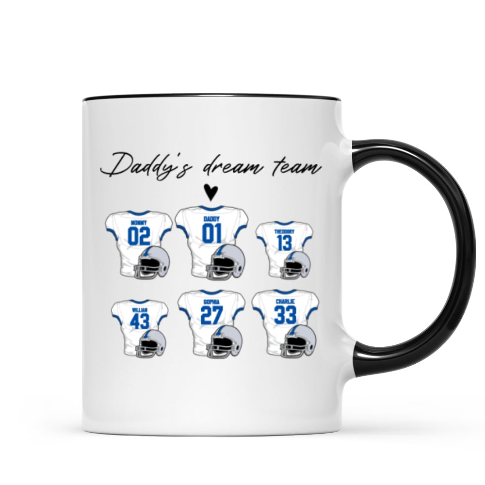 Daddy‘s Dream Team American Football Personalized Mug