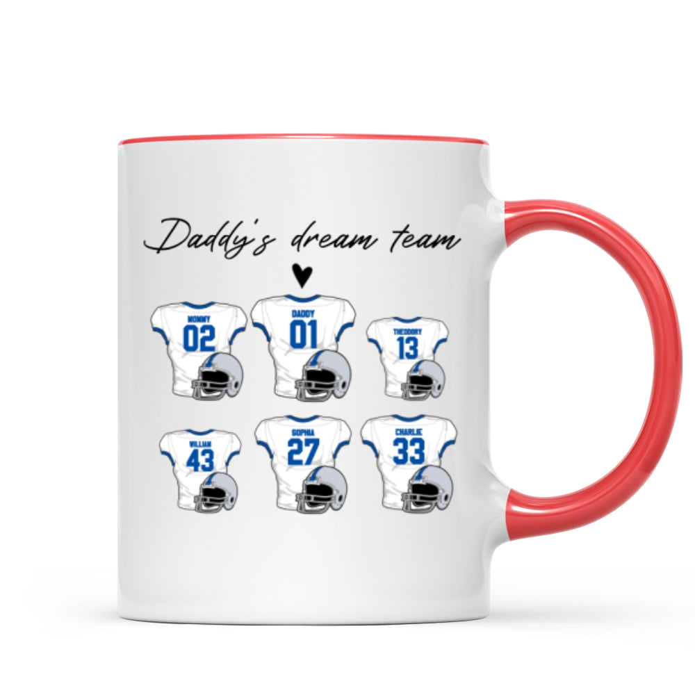 Daddy‘s Dream Team American Football Personalized Mug