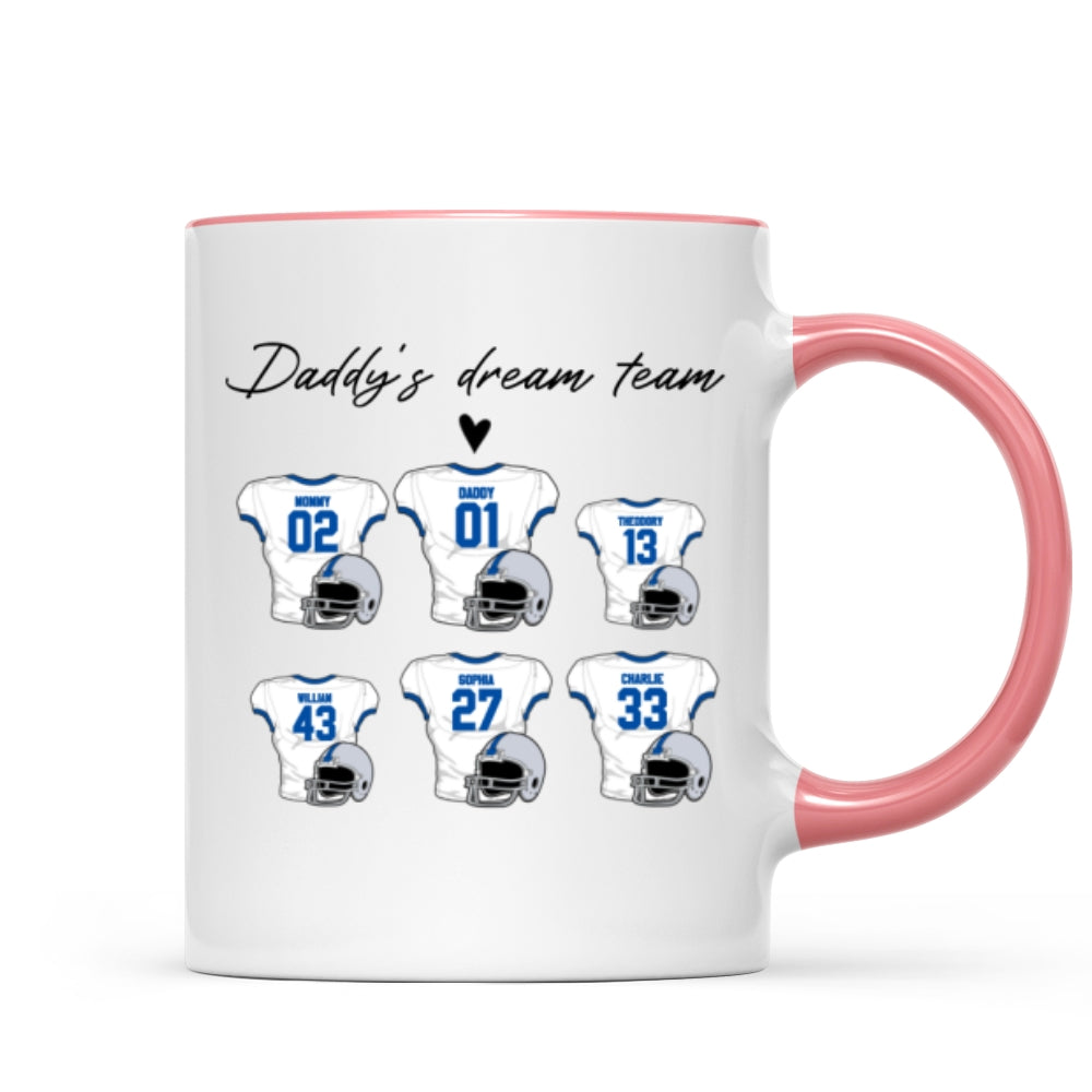Daddy‘s Dream Team American Football Personalized Mug