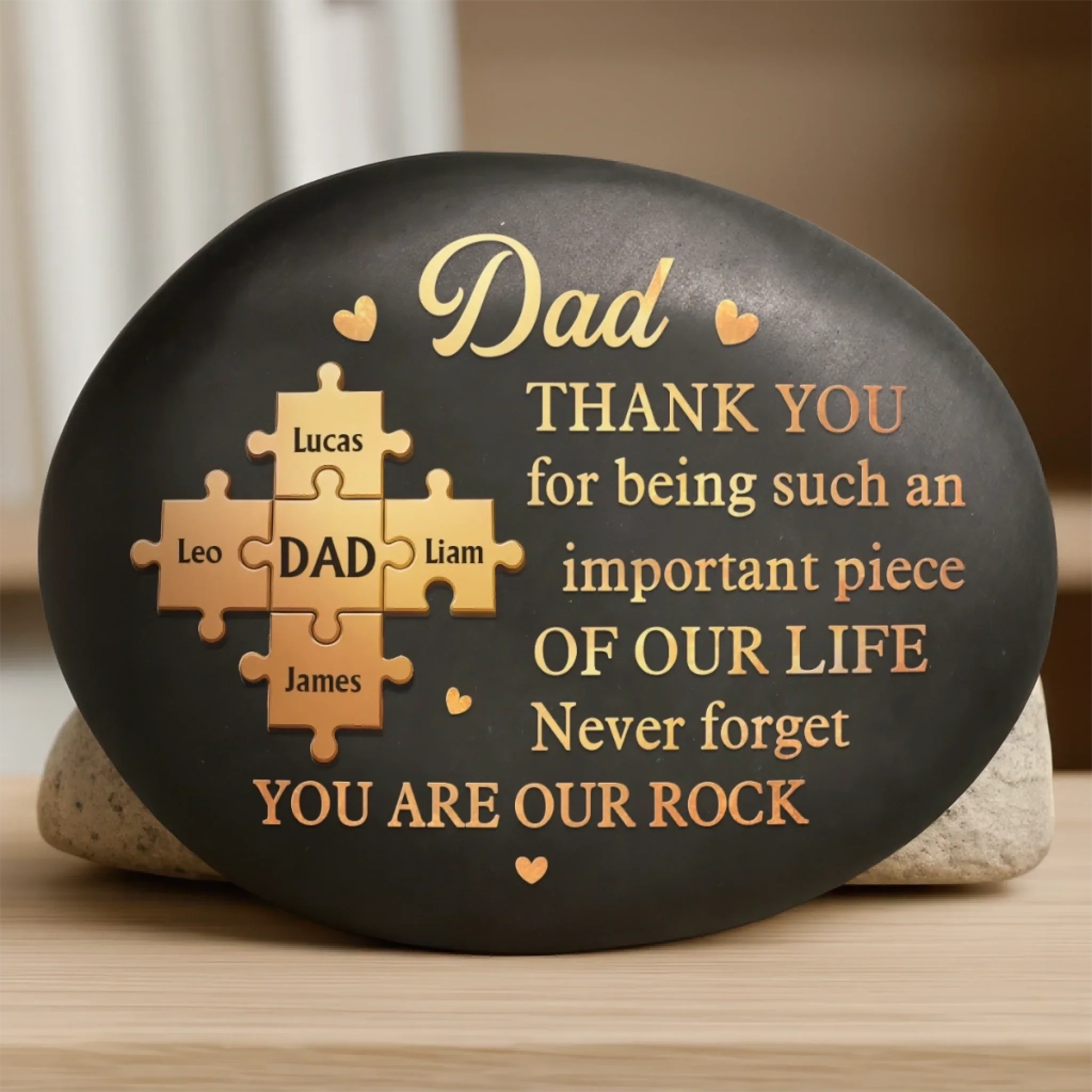 Custom Printed Rock - Personalized Father's Day Gifts For Dad, Grandpa - A Father Like No Other
