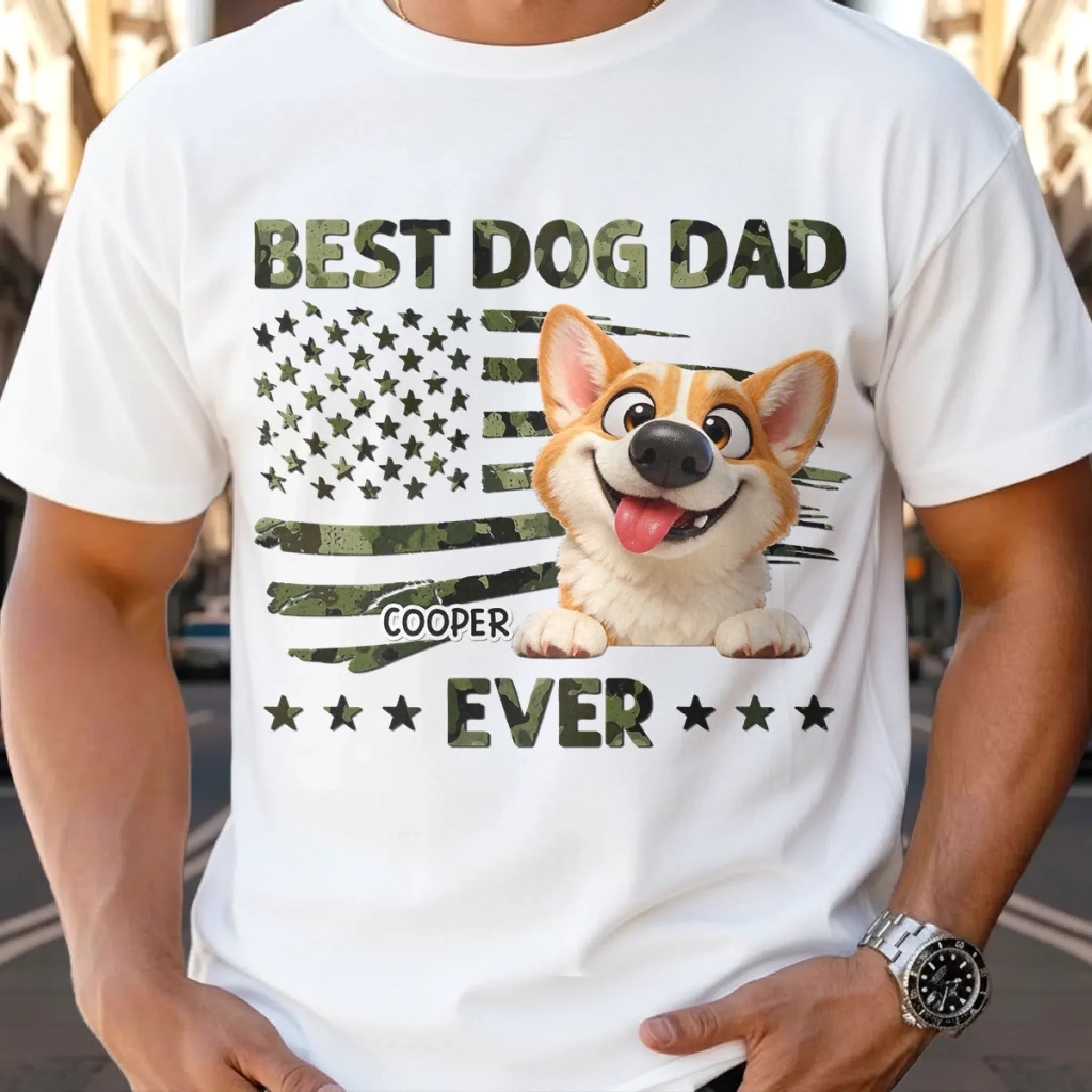 Custom Unisex T-shirt, Premium T-shirt, Hoodie - Personalized Father's Day Gifts For Dog Cat Lovers, Dog Dad And Mom, Cat Owners - Happiness Has Four Paws
